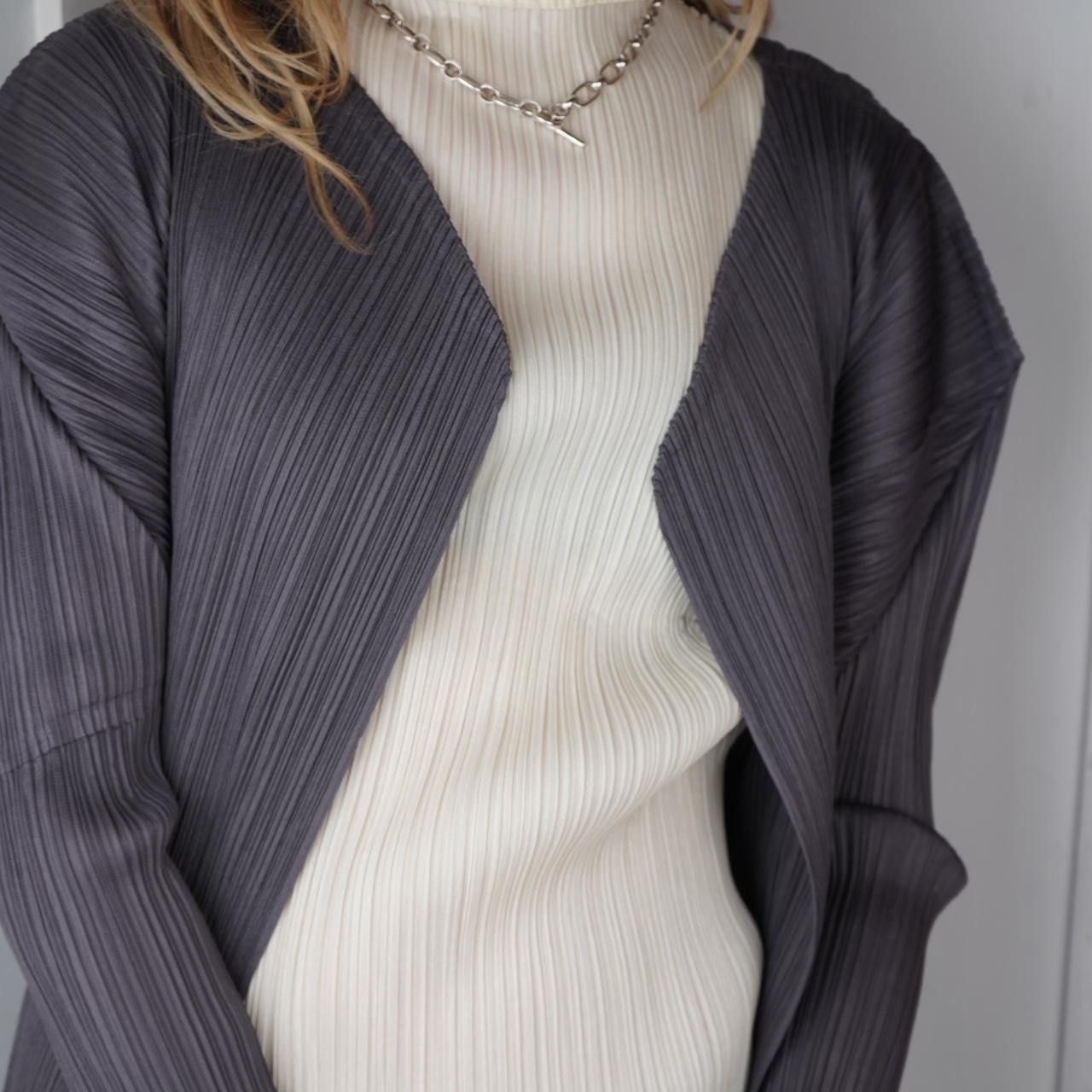 Pleats Please Issey Miyake Grey Issey Miyake Pleats Please Cardigan Size ONE SIZE - 6 Thumbnail