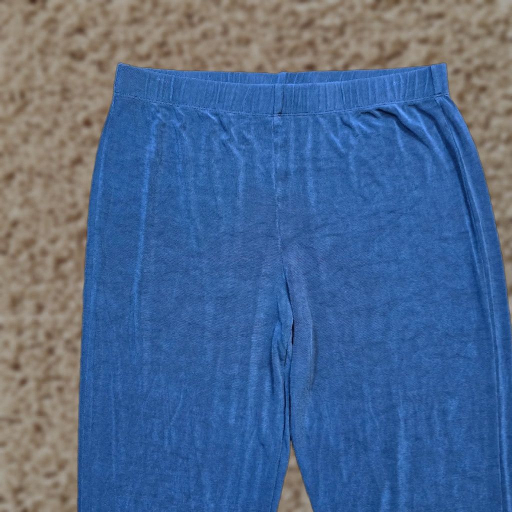 Vintage Chicos Pants Womens Large Blue Stretch Tapered Pull On Career Dress Pants Size 24" / US 00 / IT 34 - 1 Thumbnail