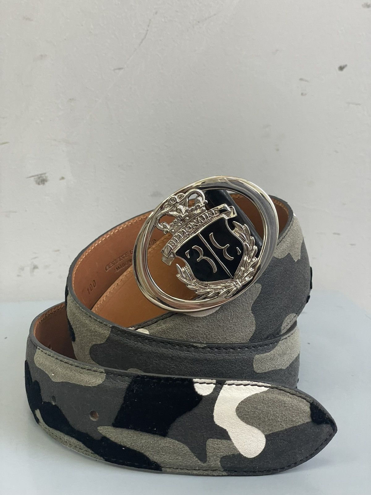 Billionaire Couture Rare leather camo Billionaire couture leather belt Size ONE SIZE - 8 Thumbnail