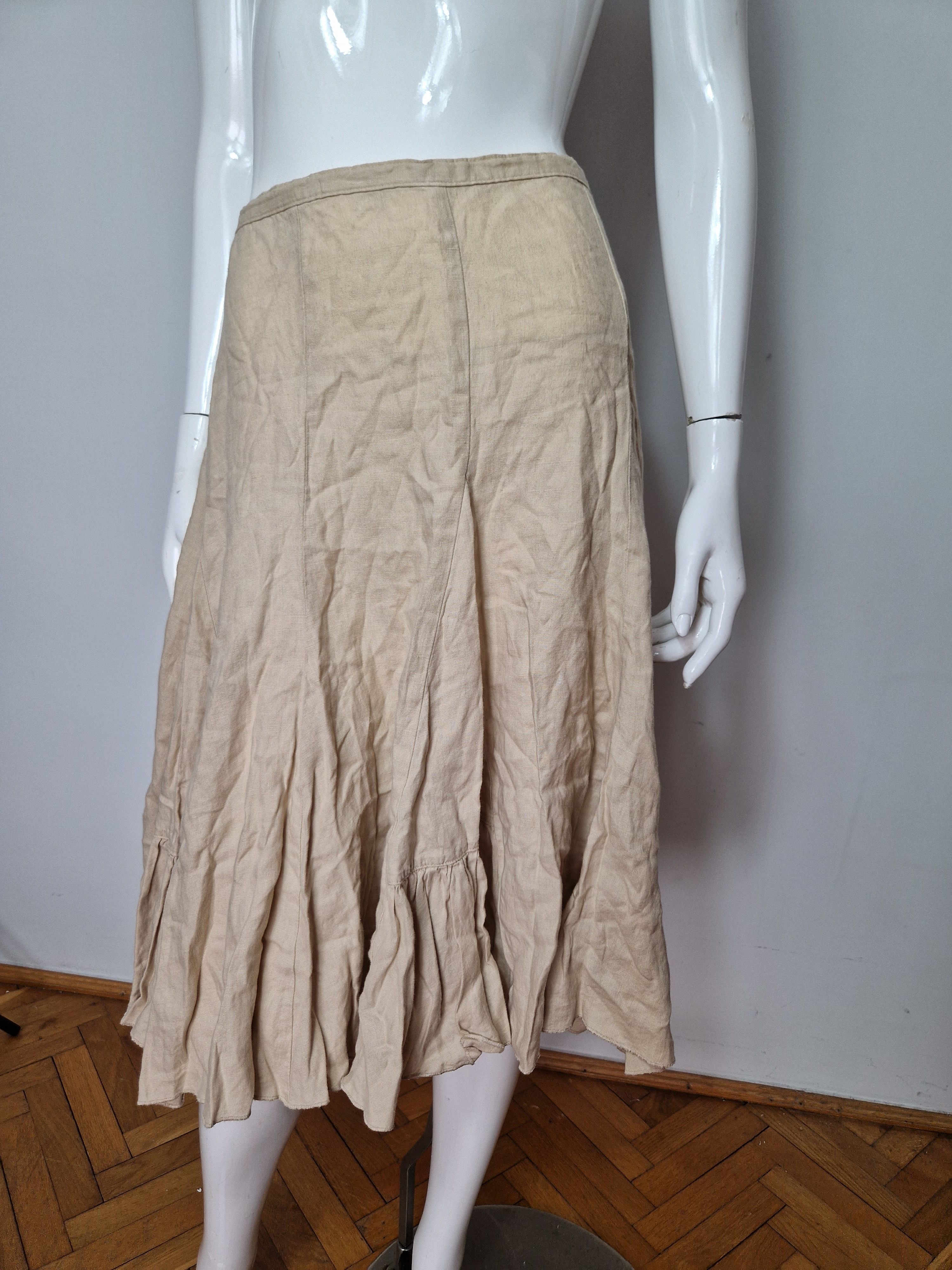 Vintage vintage amazing flared linen skirt avant garde japanese Size 28" / US 6 / IT 42 - 6 Thumbnail