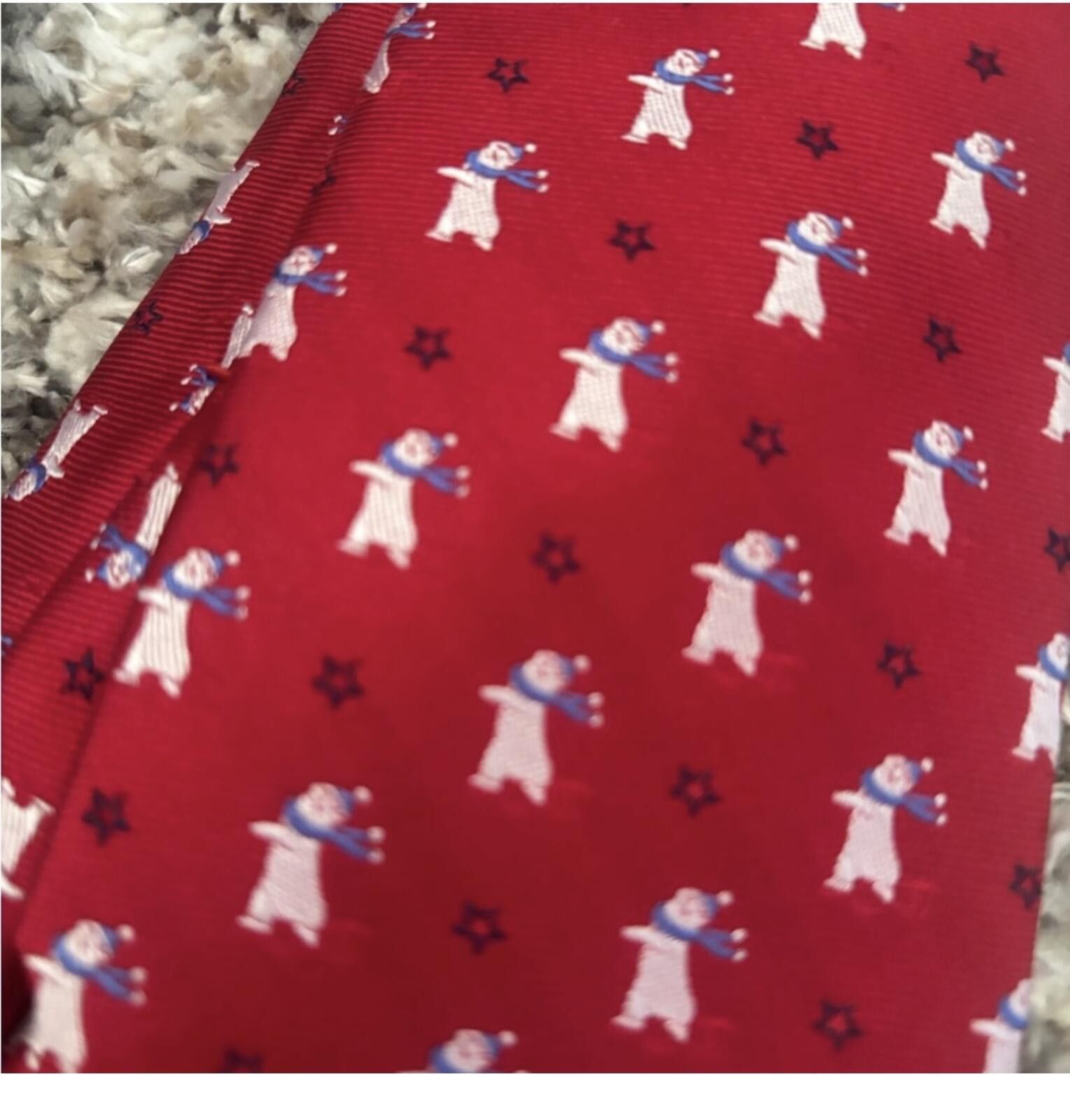 Tommy Hilfiger ( Tommy Hilfiger) Festive Red Tie with Snowman Design Size ONE SIZE - 2 Thumbnail