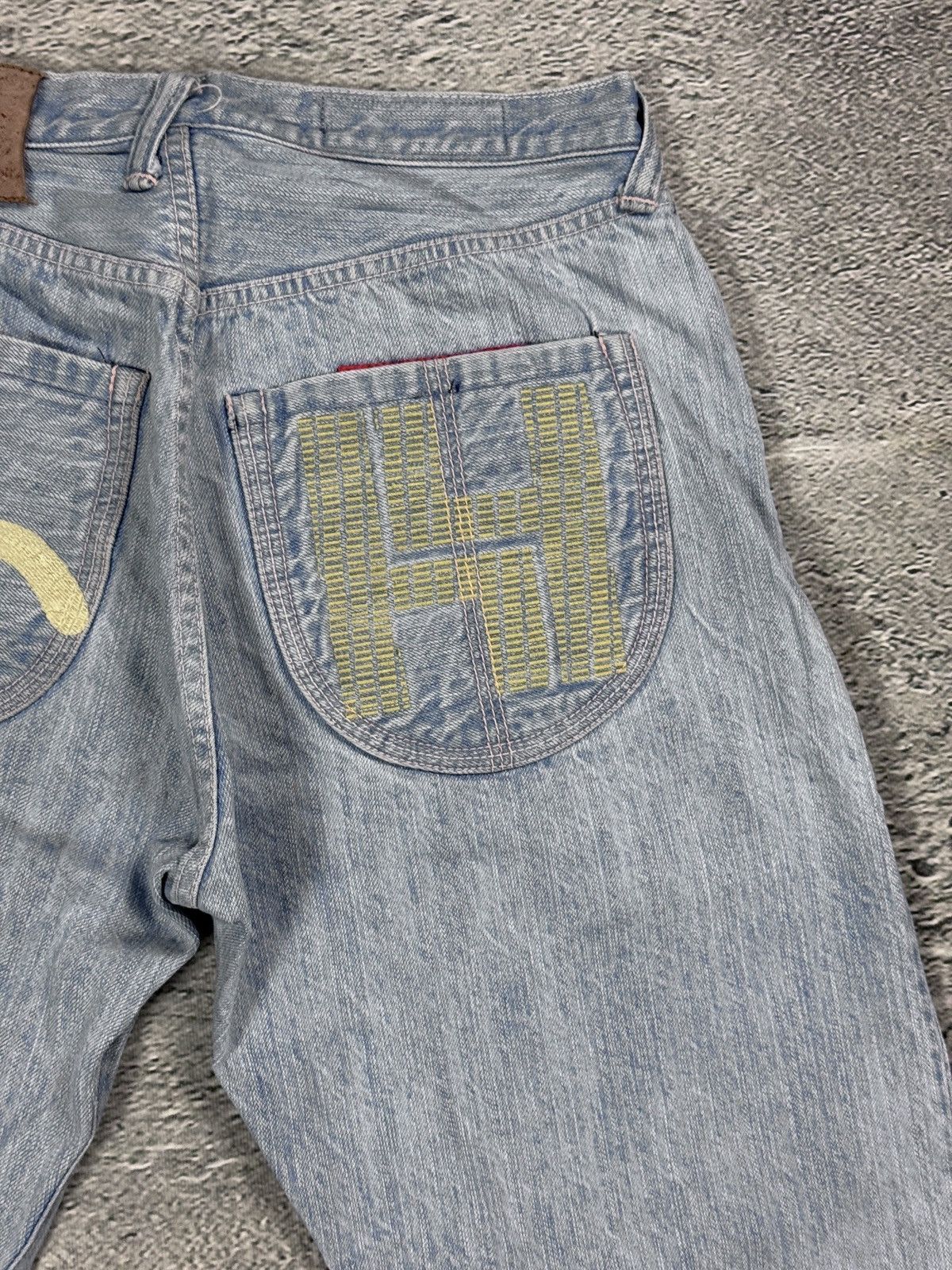Evisu Evisu Yamane jorts light blue Y2K shorts denim white gull Size US 33 - 3 Thumbnail