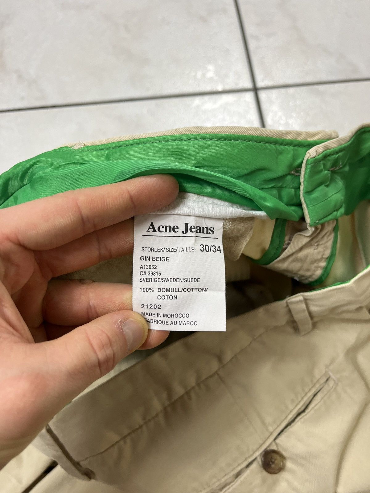 Acne Studios × Vintage Vintage Acne Studios gin beige chino pants classic casual Size US 30 / EU 46 - 22 Thumbnail