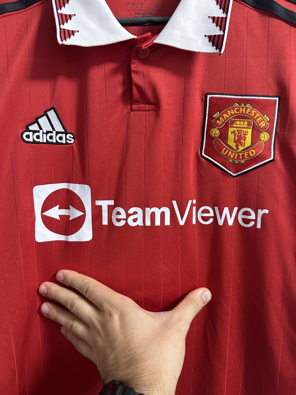 Adidas Rare Soccer Jersey Sancho 25 Manchester United Adidas 2022 Size US L / EU 52-54 / 3 - 3 Thumbnail