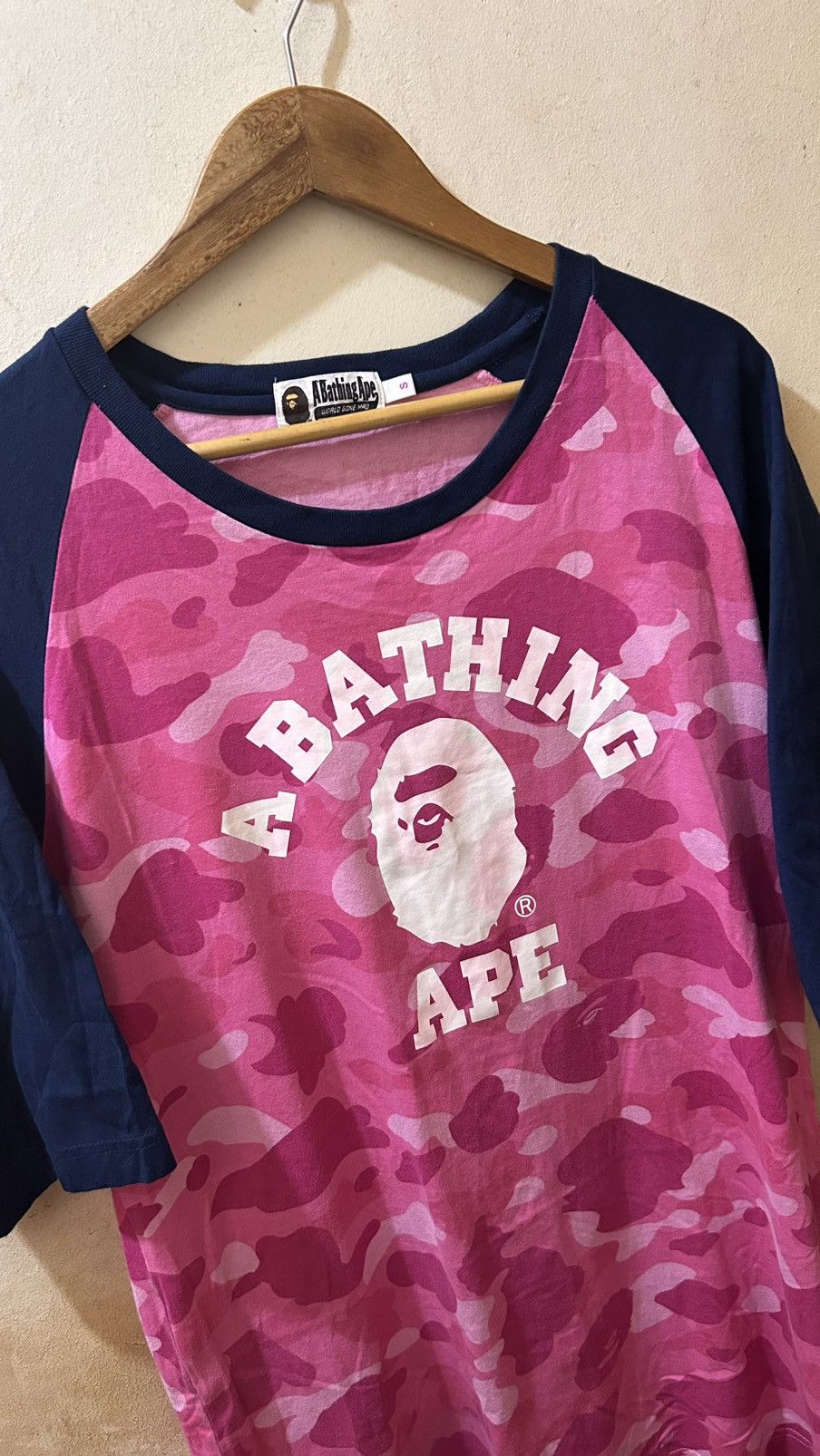 Bape Bape Raglan College Logo Tee Size S / US 4 / IT 40 - 2 Thumbnail