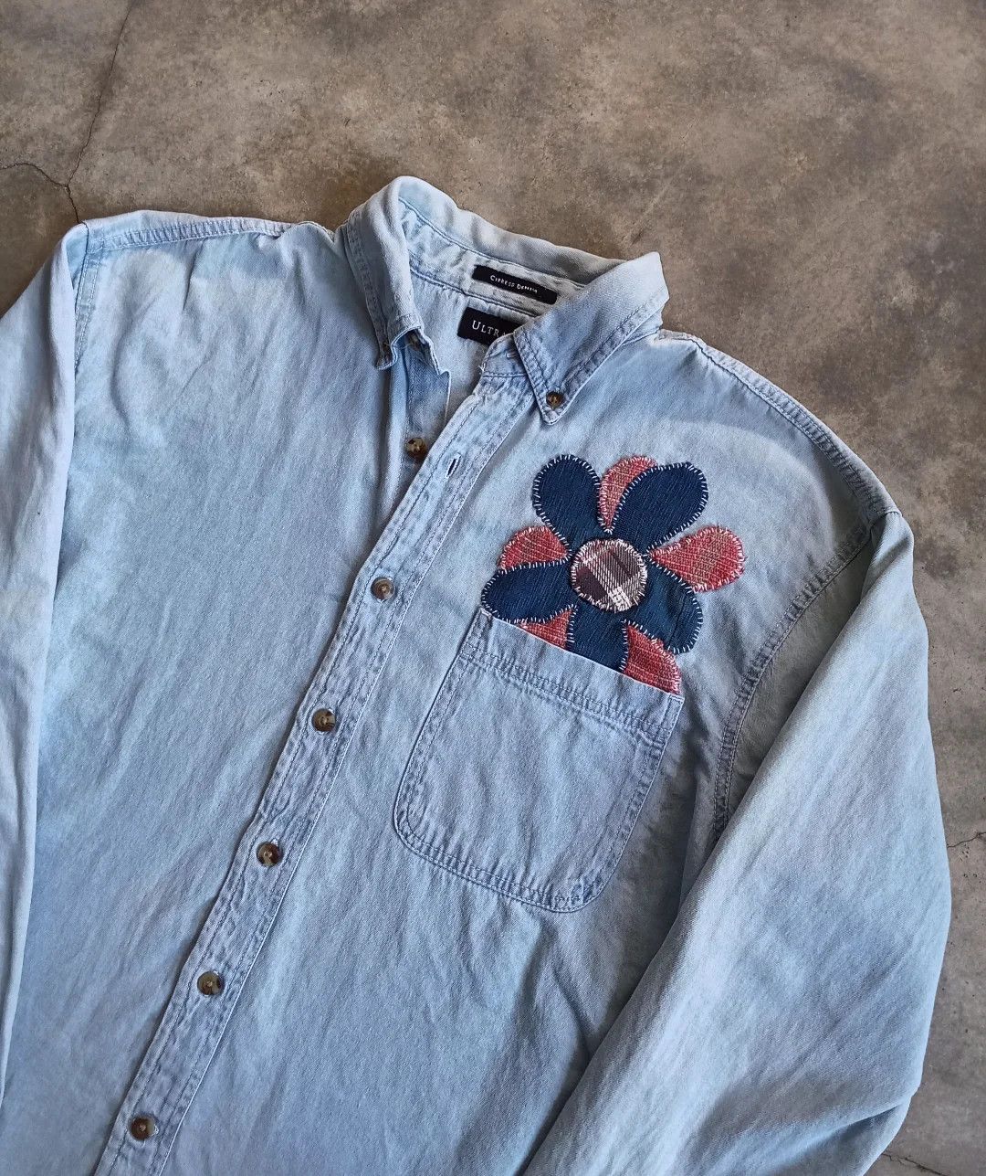 Other Denim shirt handmade pacthwork Size US L / EU 52-54 / 3 - 5 Thumbnail
