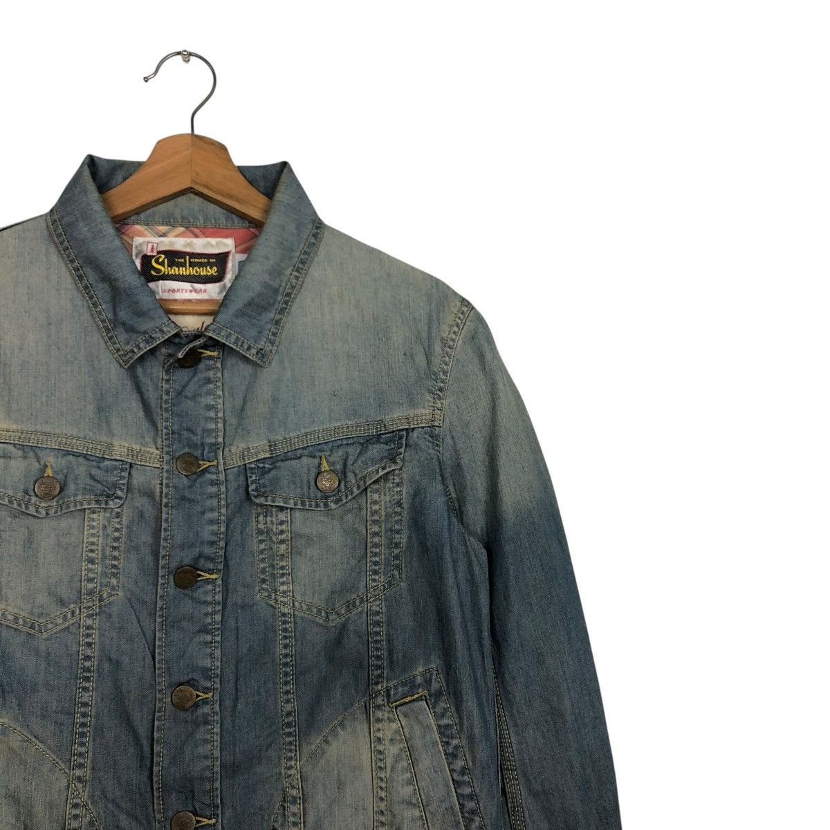 Vintage 🔥VINTAGE TRUCKER DENIM BIKER JACKET SHANHOUSE USA Size US M / EU 48-50 / 2 - 8 Thumbnail