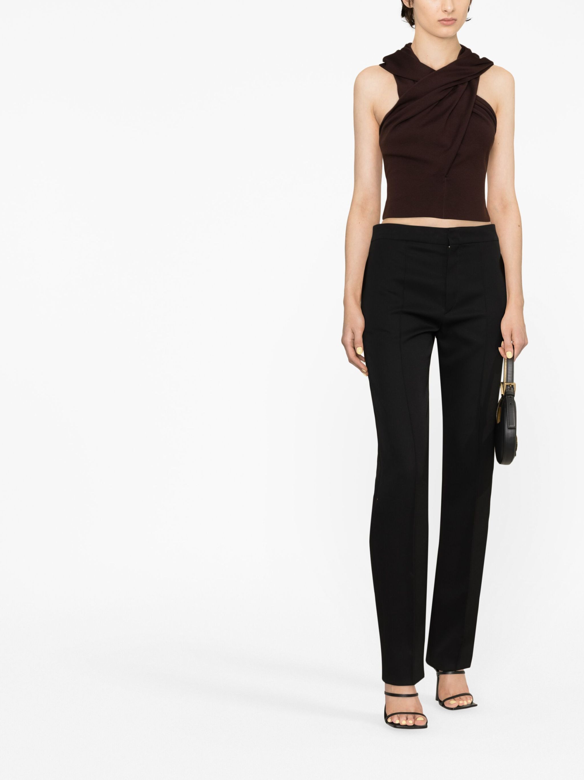 Saint Laurent Paris o1bcso1str1124 Top in Coffee Size M / US 6-8 / IT 42-44 - 2 Thumbnail
