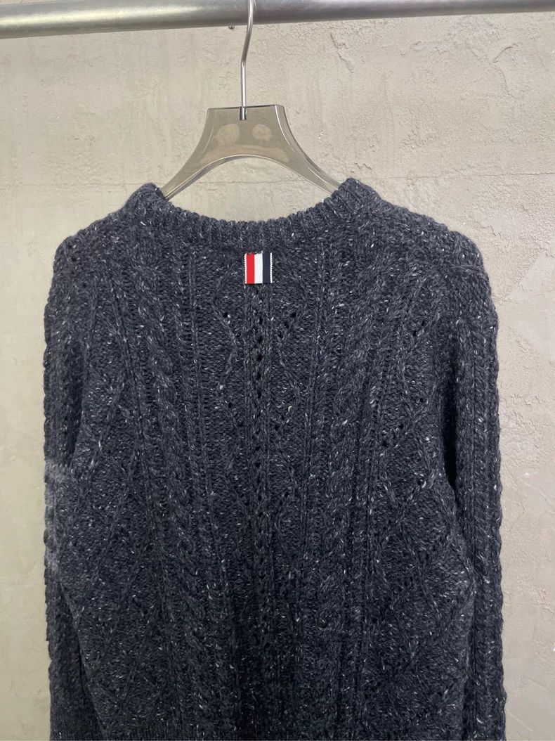 Thom Browne Thom Browne Dark grey thick round neck wool sweater Size XS / US 0-2 / IT 36-38 - 4 Thumbnail