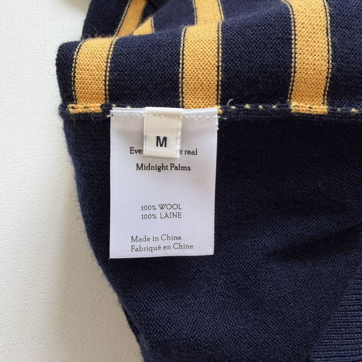 Wales Bonner ‘Kamau’ Blue/Yellow Striped Wool Cardigan Size US M / EU 48-50 / 2 - 11 Thumbnail