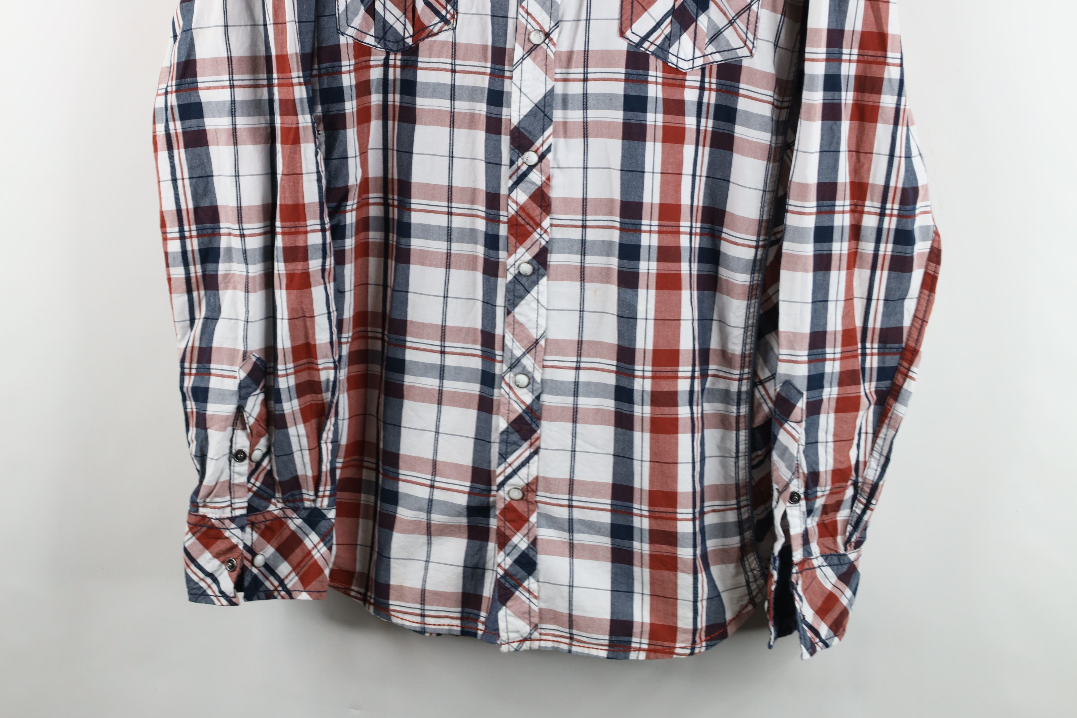 Vintage Buckle BKE Distressed Thick Stitch Snap Button Shirt Plaid Size US XL / EU 56 / 4 - 3 Thumbnail