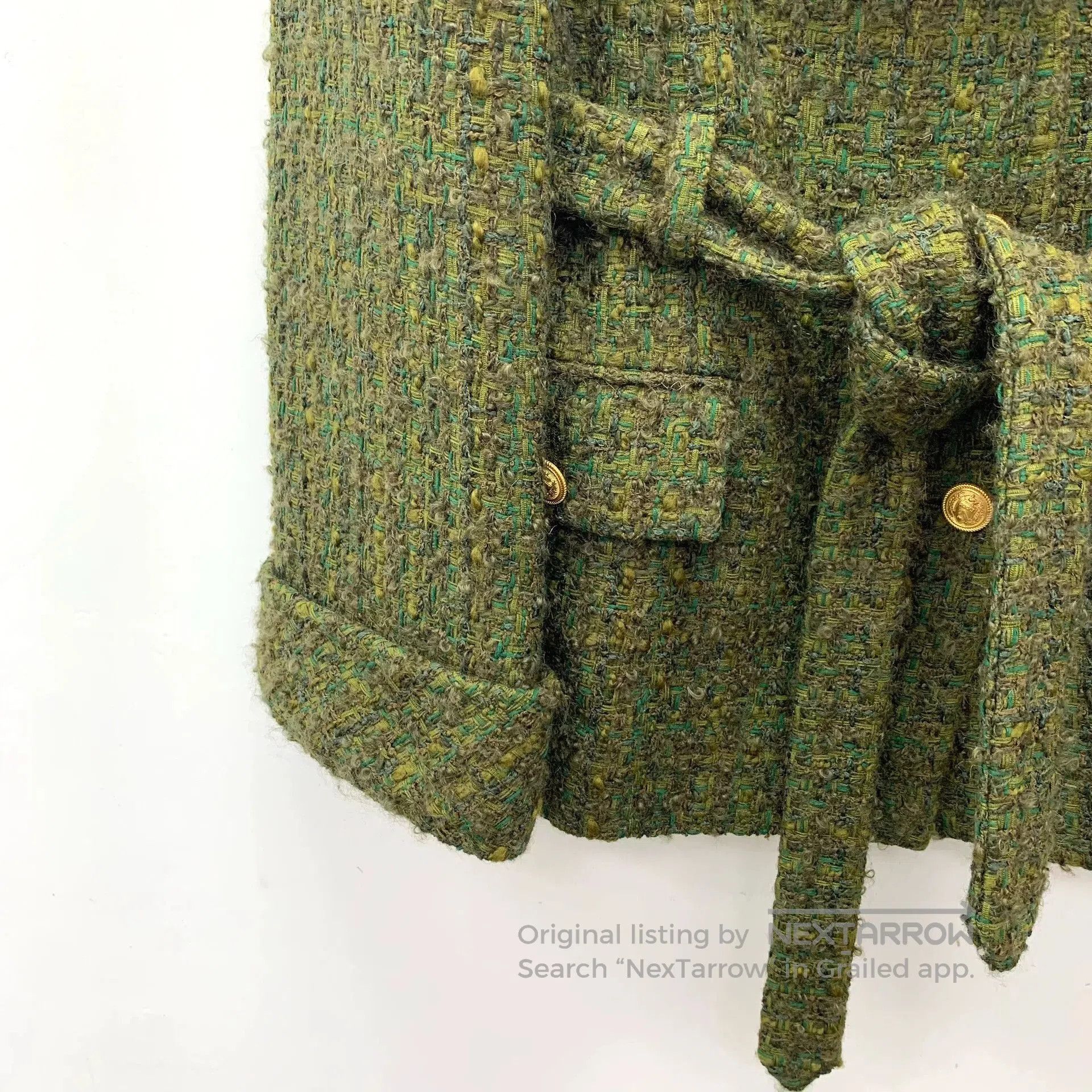 Gucci Gucci Green Wool Tweed Jacket. Size US XS / EU 42 / 0 - 4 Thumbnail