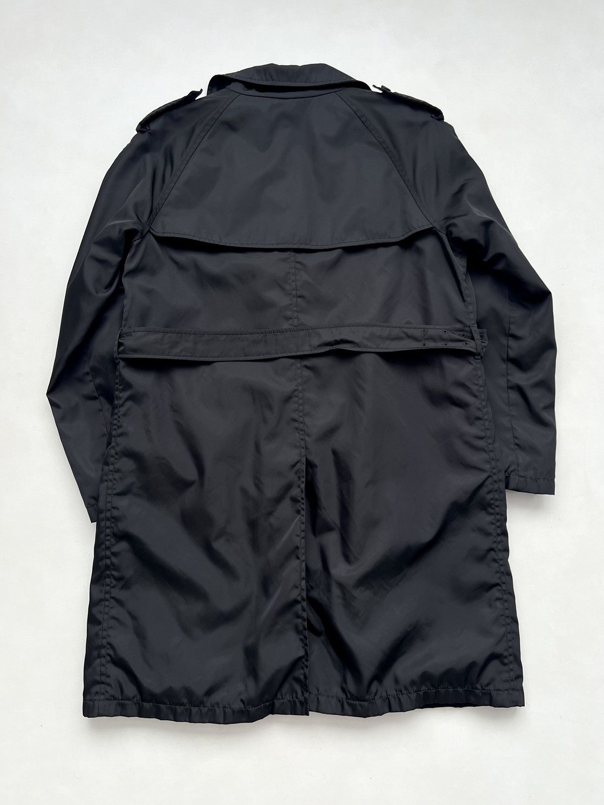 Prada 90s Prada ReNylon Double Breasted Black Trench Coat Size US M / EU 48-50 / 2 - 17 Thumbnail