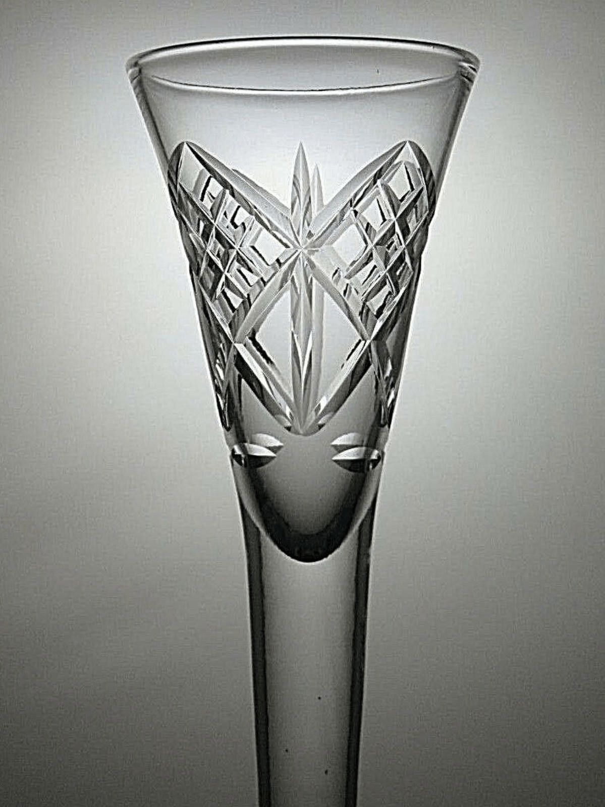 The Unbranded Brand Stunning Lead Crystal Cut Tall Flute Vase 12 1/4" Size ONE SIZE - 1 Thumbnail