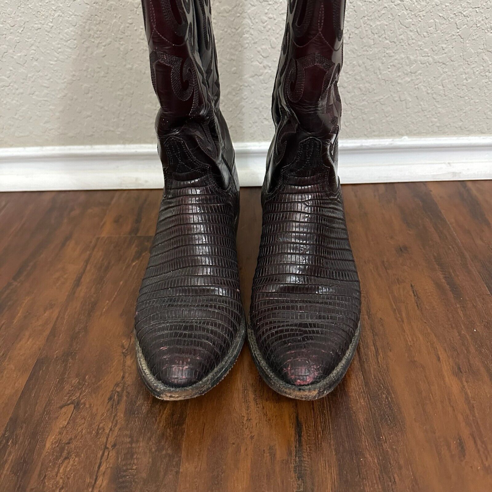 Lucchese LUCCHESE Kip Lizard Boots Leather Pull On Western Cowboy Size US 7 / EU 40 - 5 Thumbnail