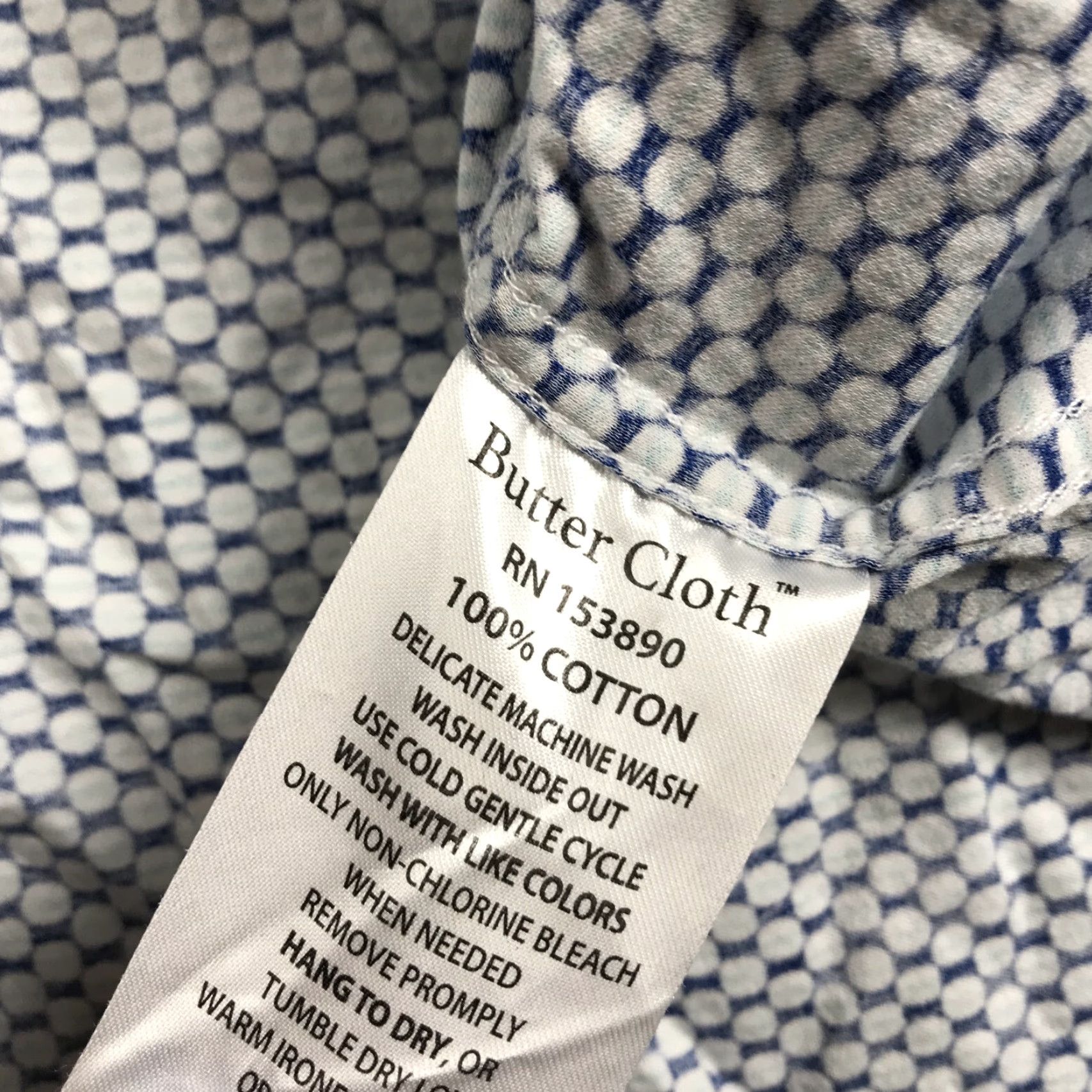 Vintage Buttercloth Mens XL Blue White Contrast Geometric Button-Up Shirt 100% Cotton Casual Long Sleeve Vintage No Size US XL / EU 56 / 4 - 6 Thumbnail