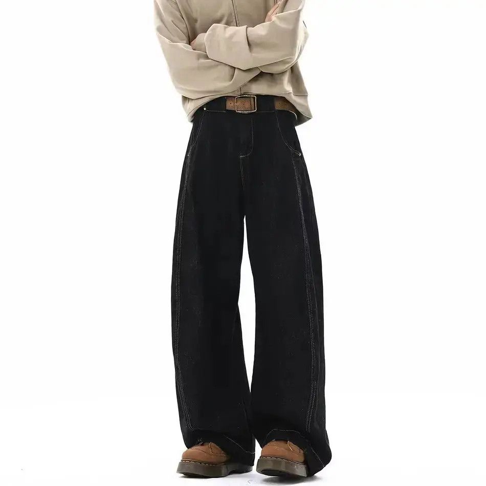 Japanese Brand Retro micro flared straight leg wide leg jeans Size US 32 / EU 48 - 3 Thumbnail