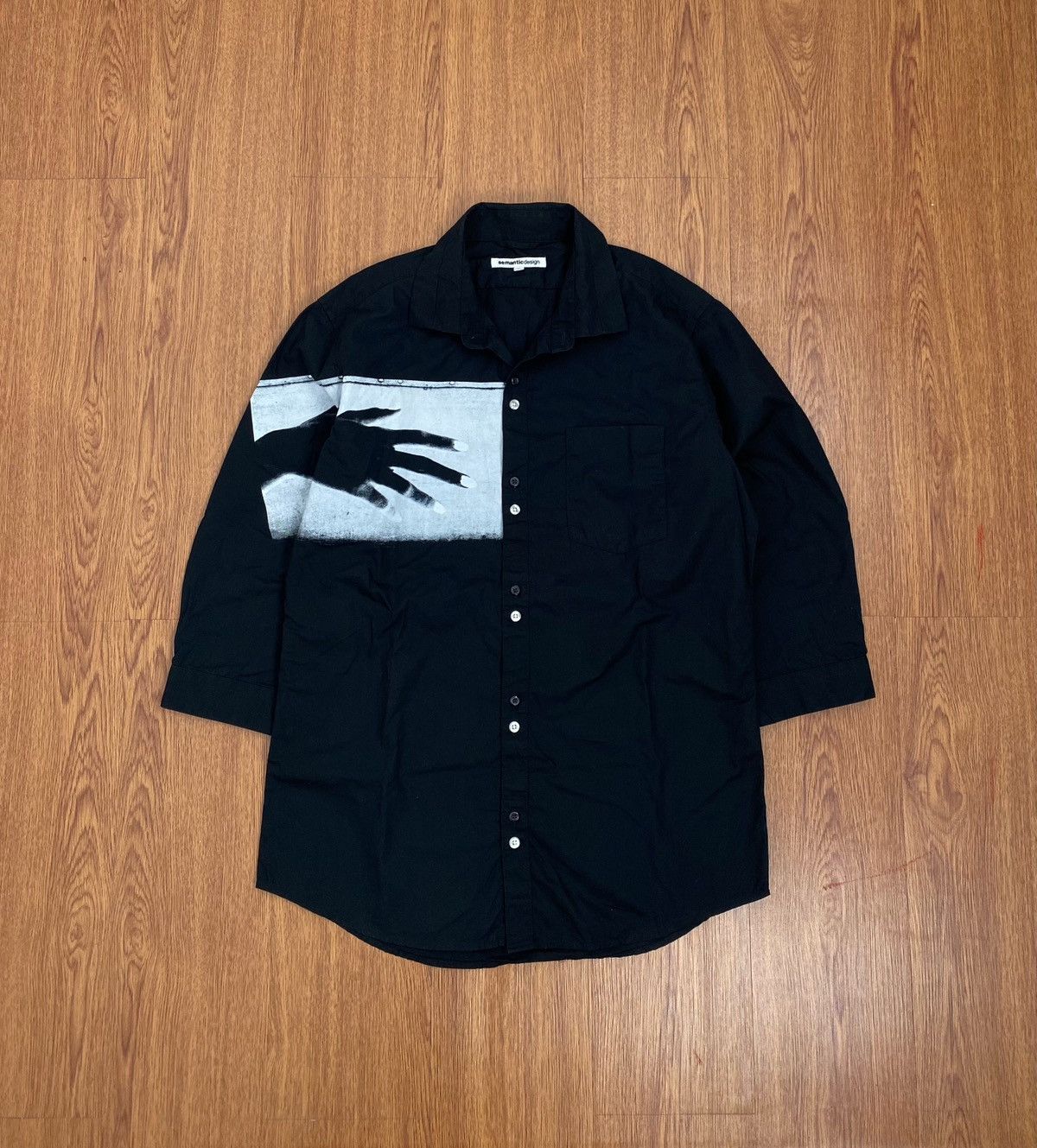 image of If Six Was Nine x Le Grande Bleu L G B Semantic Design X-Ray Hand Scan Black Shirt (Size Medium)