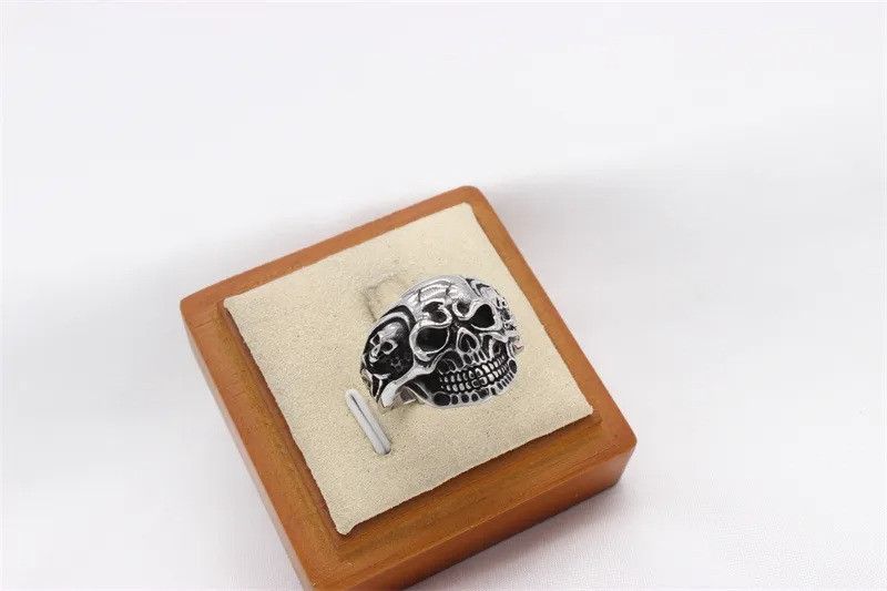 Jewelry Titanium Steel Skull Head Ring Size ONE SIZE - 5 Thumbnail