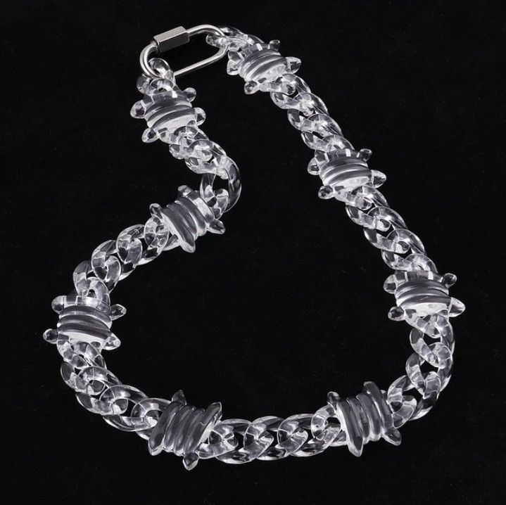Japanese Brand Unisex Transparent Acrylic Thorns Chain Necklace Size ONE SIZE - 1 Thumbnail
