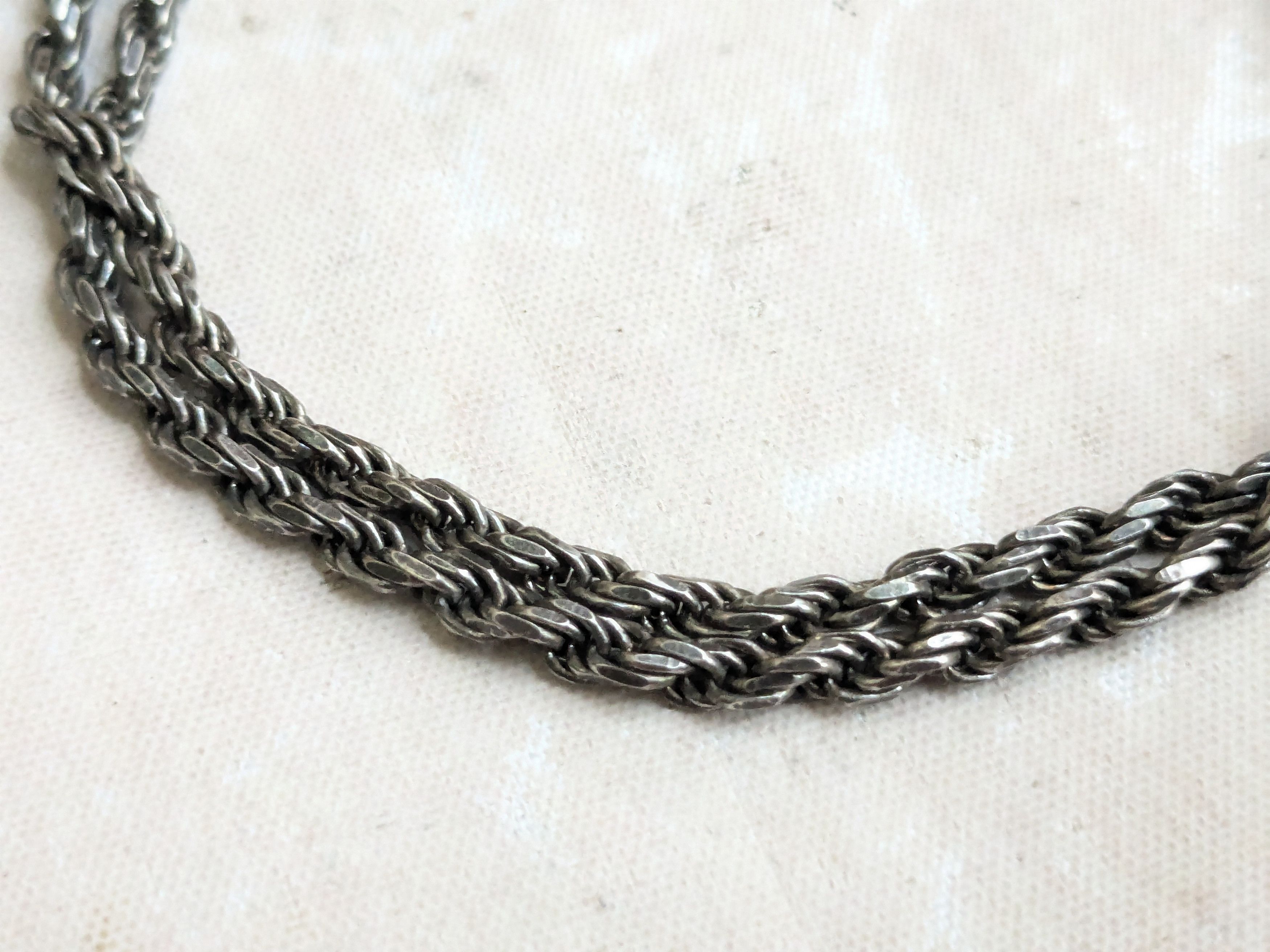 Jewelry Vintage Sterling Silver Rope Necklace Twist 20" Italy Size ONE SIZE - 3 Thumbnail