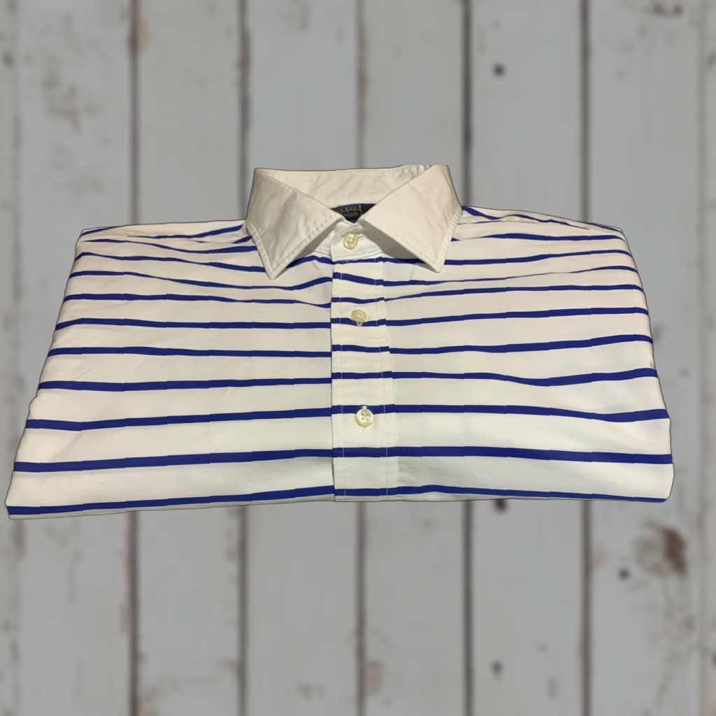 Ralph Lauren VINTAGE Ralph Lauren Men's Shirt Long Sleeve XL White Stripe Cotton Custom Fit 90s Button-Up Size US XL / EU 56 / 4 - 1 Thumbnail