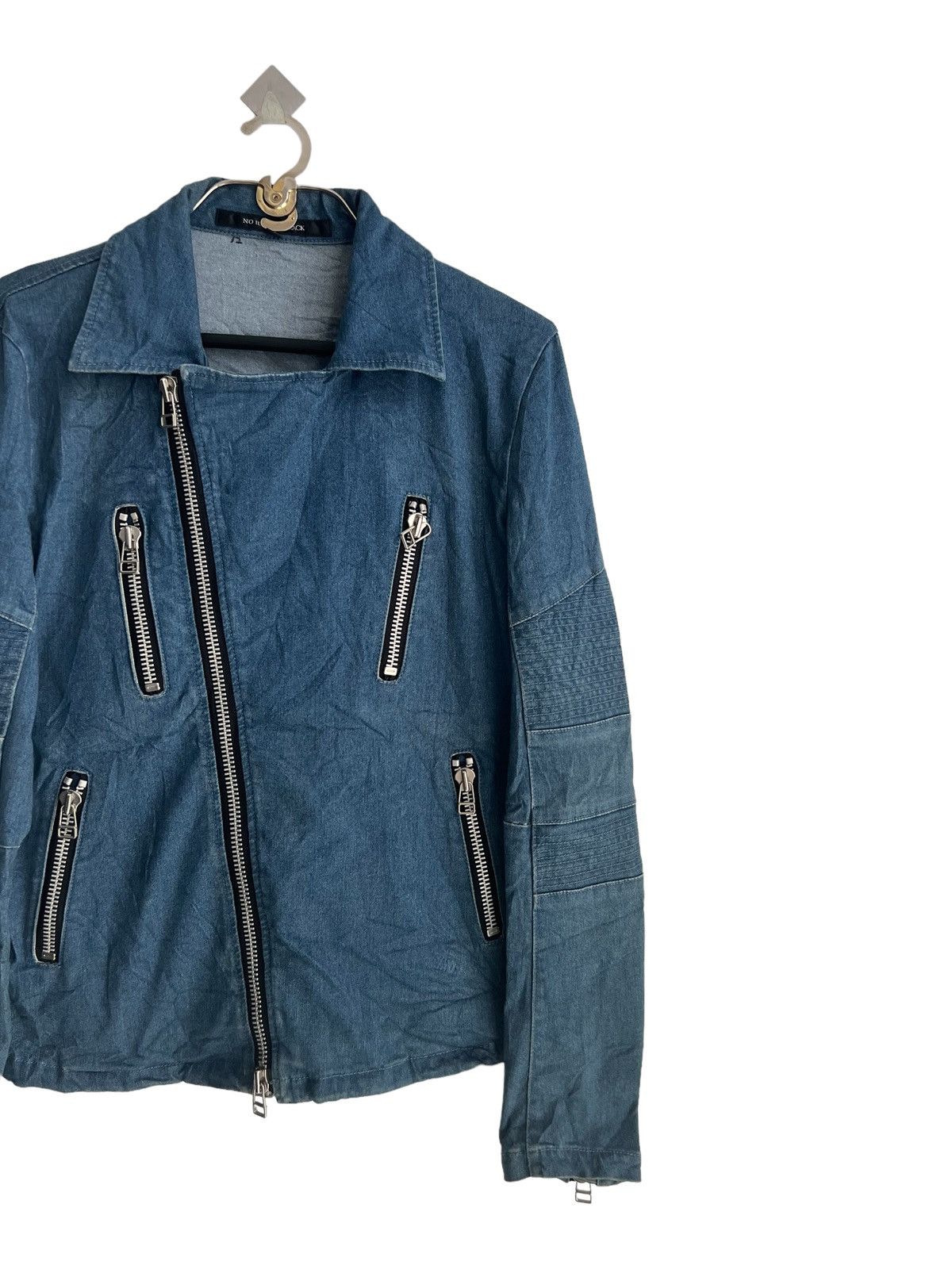 Kiminori Morishita No ID 🇯🇵 Double Collar Bondage Zipper Indigo Biker Jacket Size US M / EU 48-50 / 2 - 4 Thumbnail