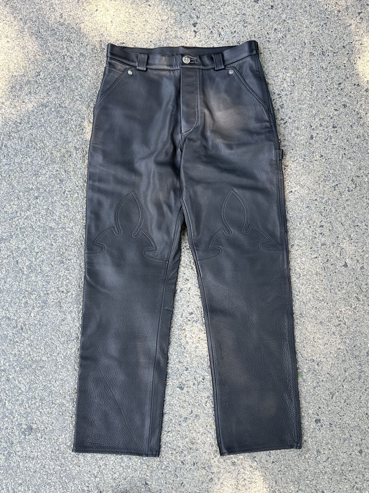 Chrome Hearts Chrome Hearts Fleur Knee Leather Pants Size US 32 / EU 48 - 1 Thumbnail
