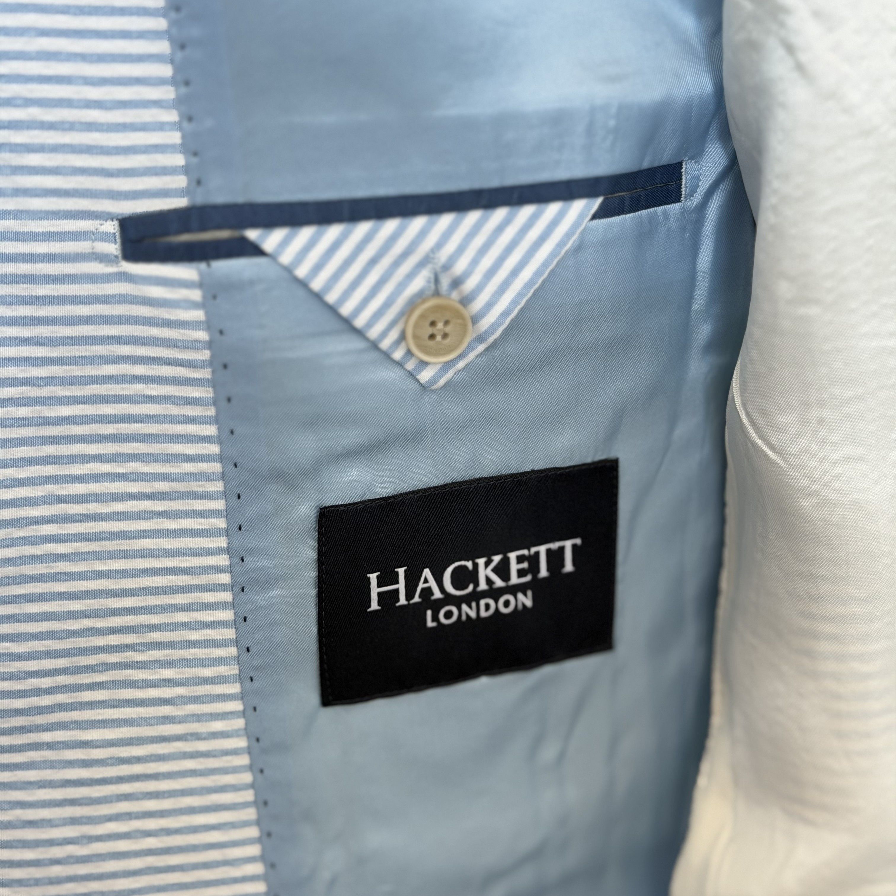 Hackett HACKETT London Horizontal Seersucker Men's Blazer Jacket Size 50R - 13 Thumbnail