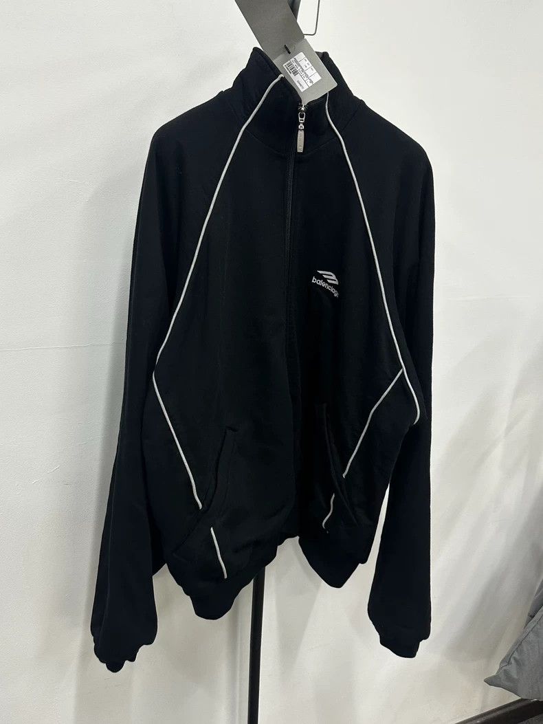 Balenciaga Black Track Jacket with White Details- DMC