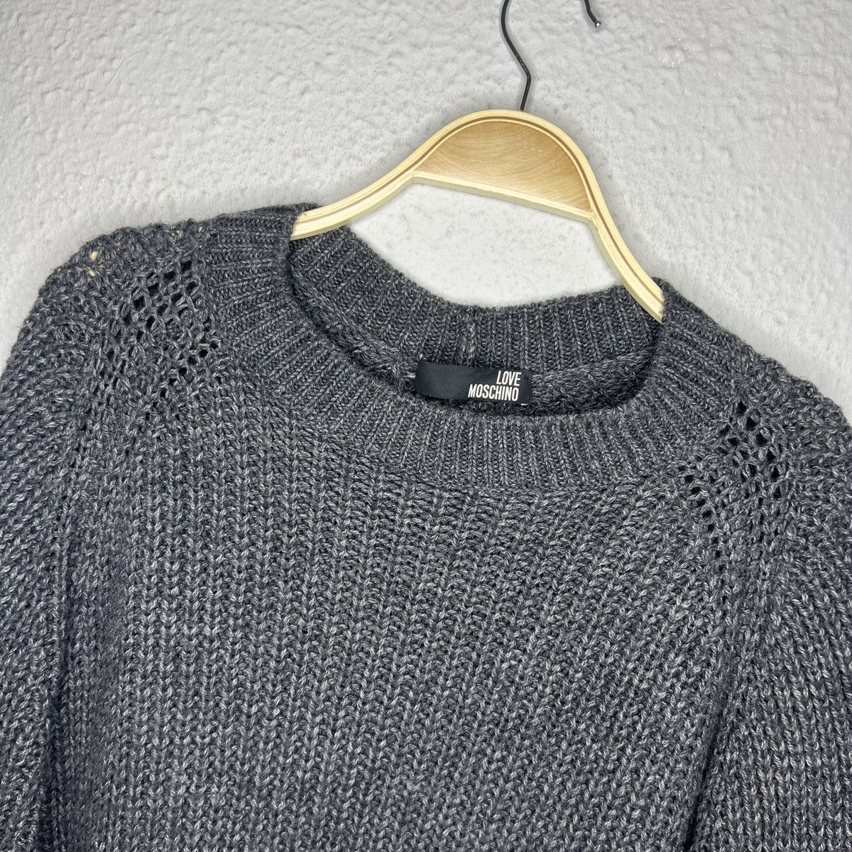Designer × Love Moschino × Moschino Moschino Wool Alpaca Sweater Jumper Knitwear Grey Casual Size M / US 6-8 / IT 42-44 - 4 Thumbnail