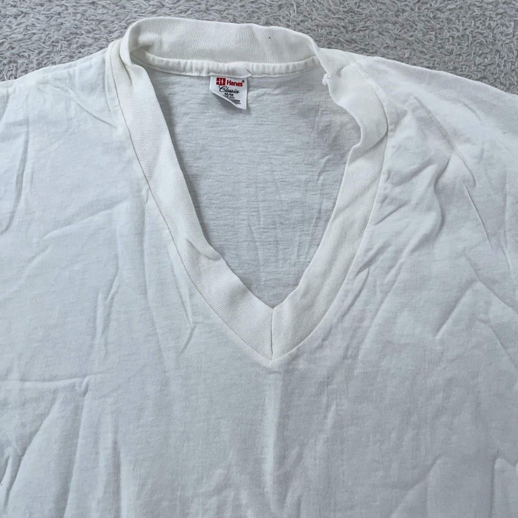 Hanes VINTAGE Hanes White 100% Cotton Tee Shirt Small Men Shirt XS? Size US S / EU 44-46 / 1 - 2 Thumbnail