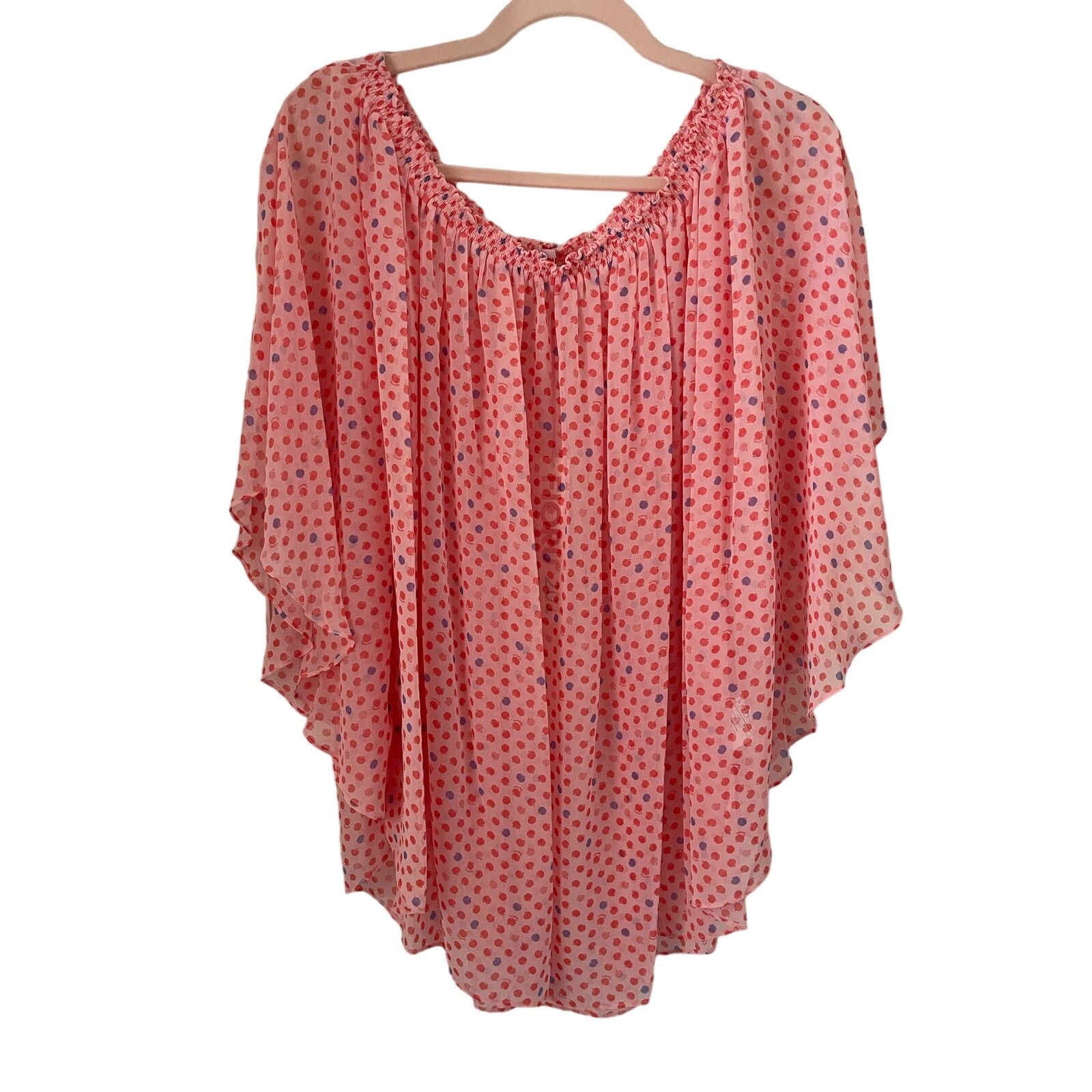Fiorucci Fiorucci Pink Polka Dot Flowy Top, NWT, Size: 40 Size S / US 4 / IT 40 - 1 Thumbnail