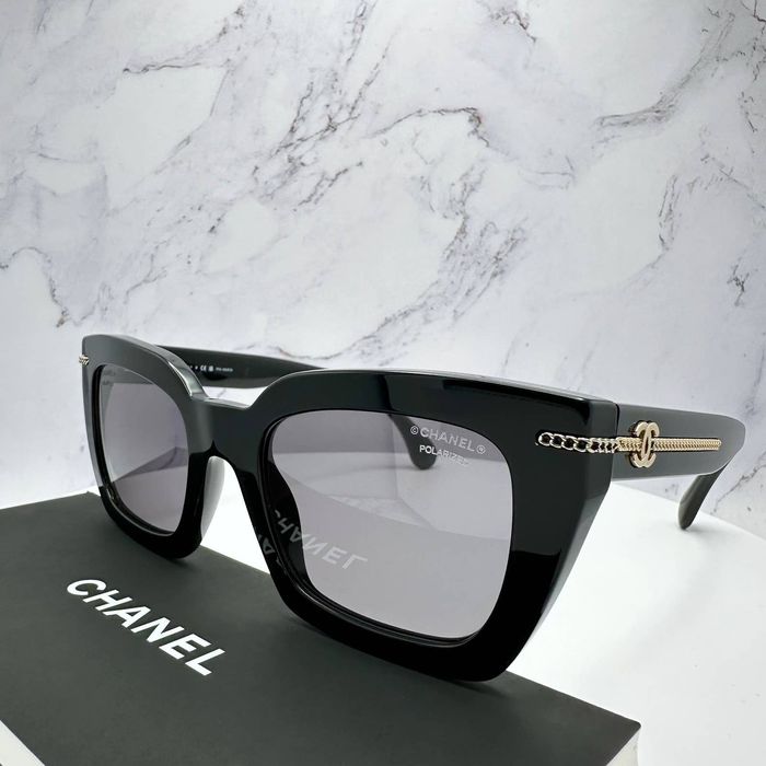 Chanel Chanel Sunglasses Black Gold CC Logo Polarized Authentic Grailed
