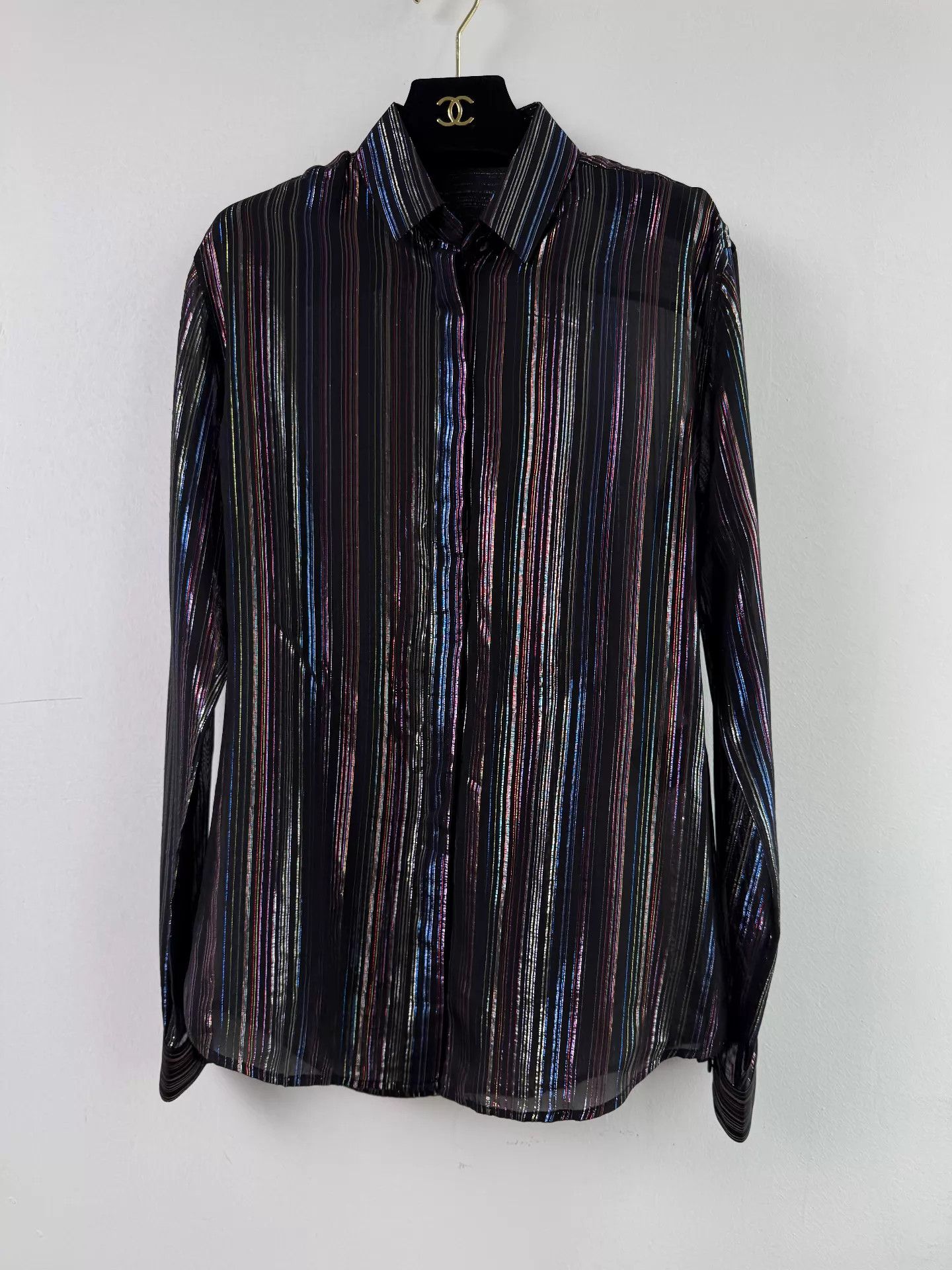 Saint Laurent Paris Saint Laurent 91% Silk 9% Metallic Shirt M Size M / US 6-8 / IT 42-44 - 1 Thumbnail