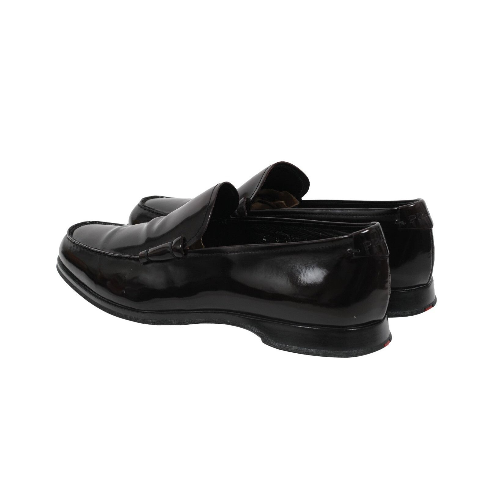 Prada Dark Red Burgundy Leather Slip On Penny Loafers - 01746-B Size US 11.5 / EU 44-45 - 5 Thumbnail