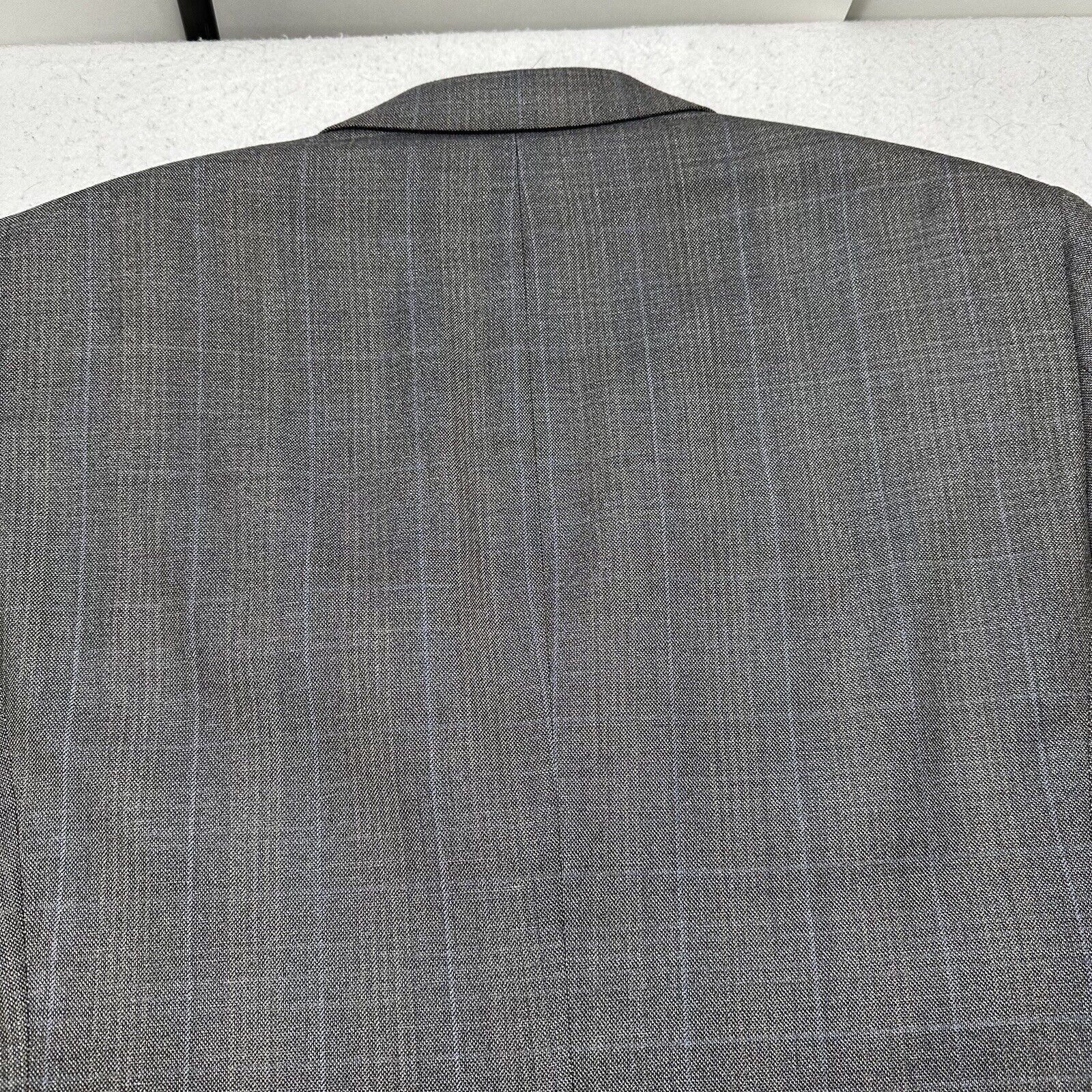 Jos. A. Bank Jos. A. Bank 43R Silk Wool Gray Plaid Striped Suit Jacket Size 42R - 15 Thumbnail