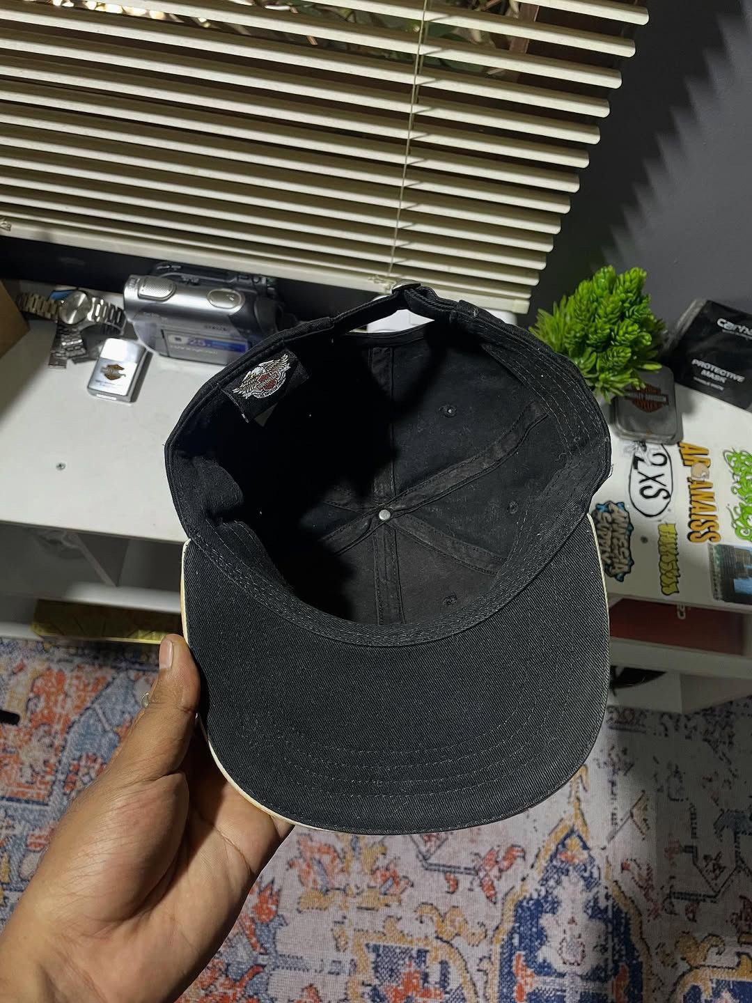 Harley Davidson Vintage ⓒ2005 Hat Cap Harley Davidson Card & Racing Flag Size ONE SIZE - 6 Thumbnail