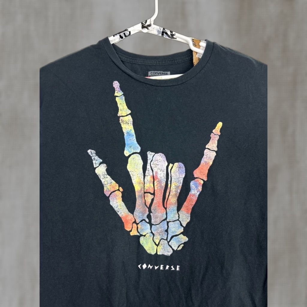 Converse Converse Shirt Mens Medium Black T Shirt I Love You Fingers Skeleton Size US M / EU 48-50 / 2 - 1 Thumbnail