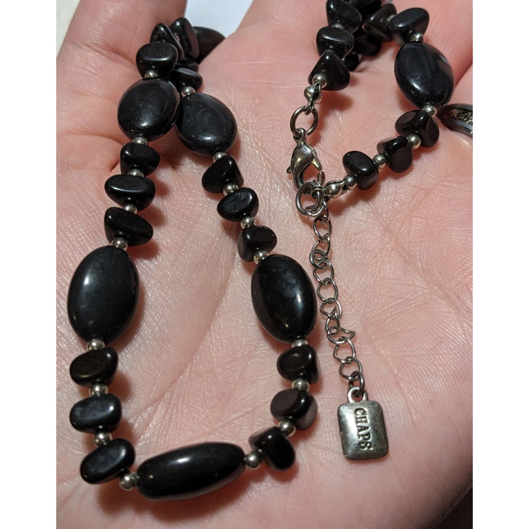 Chaps Preppy Beaded Chaps Black And Silver Necklace Size ONE SIZE - 4 Thumbnail