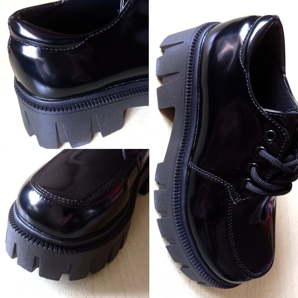 Designer × Japanese Brand × Vintage Stunning England Patent Leather Thick Block Heels Goth Shoes Size US 6 / IT 36 - 5 Thumbnail