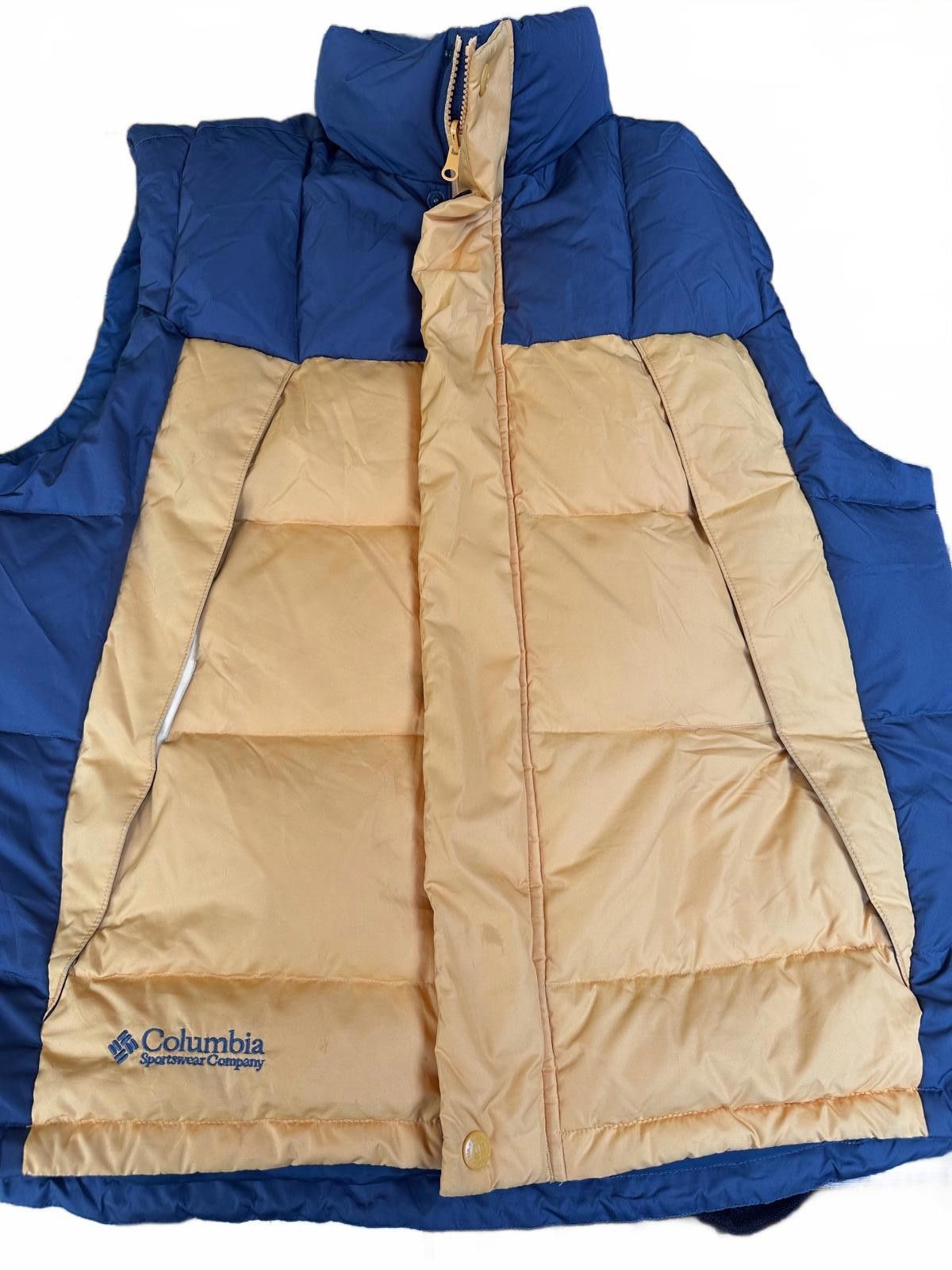 Columbia Sportswear Down Puffer Vest Men's L Navy Gold 90s