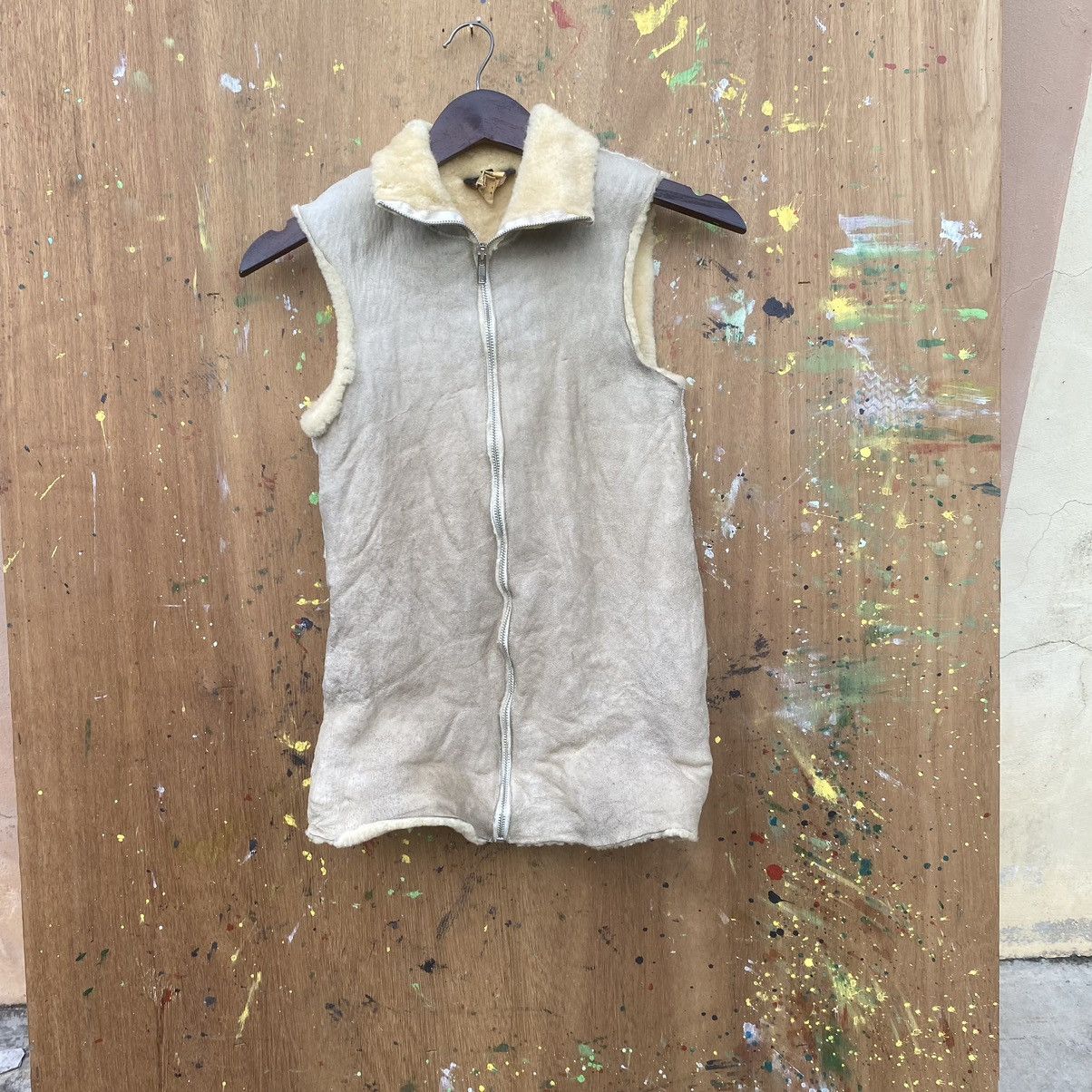 A.P.C. × Leather × Vintage Vintage APC Sherpa Leather Vest Size S / US 4 / IT 40 - 1 Thumbnail