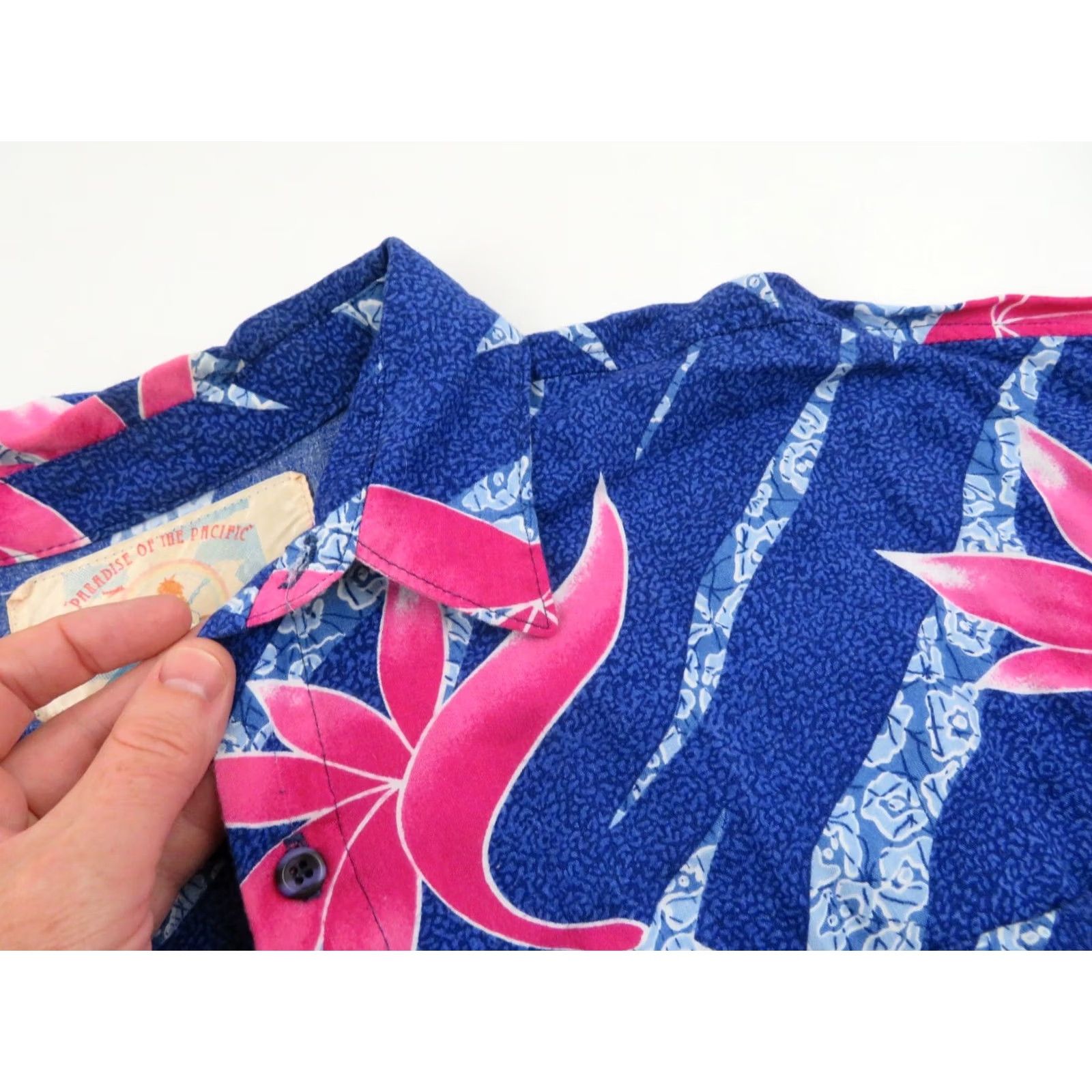 Vintage VINTAGE American Vintage Birds of Paradise Hawaiian Shirt Men’s Large Blue Floral Rayon Button-Up Short Sleeve Collared Shirt Size US L / EU 52-54 / 3 - 4 Thumbnail