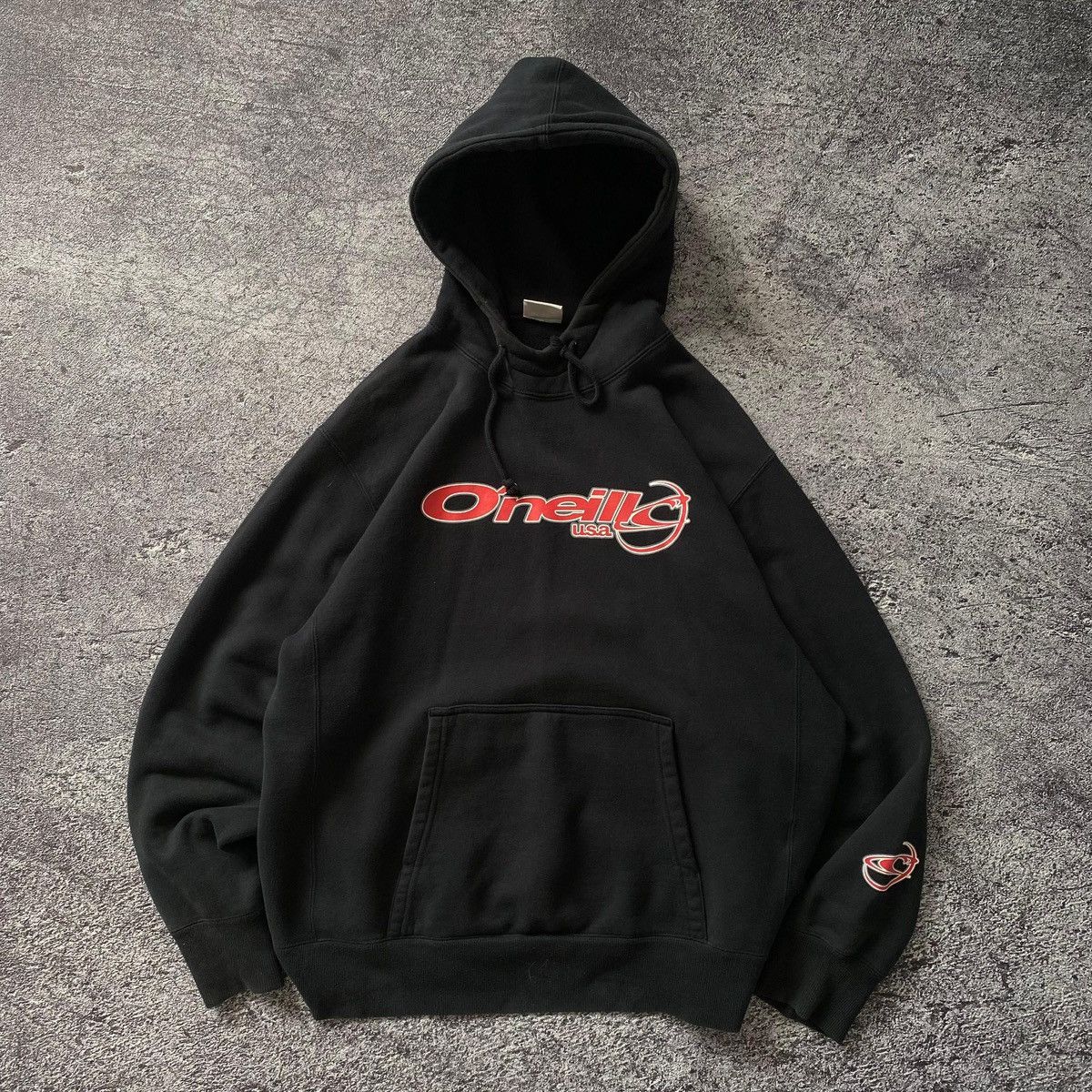 O'Neill 2000s - O'neill Spellout Logo Pullover Black Hoodie Size US L / EU 52-54 / 3 - 3 Thumbnail