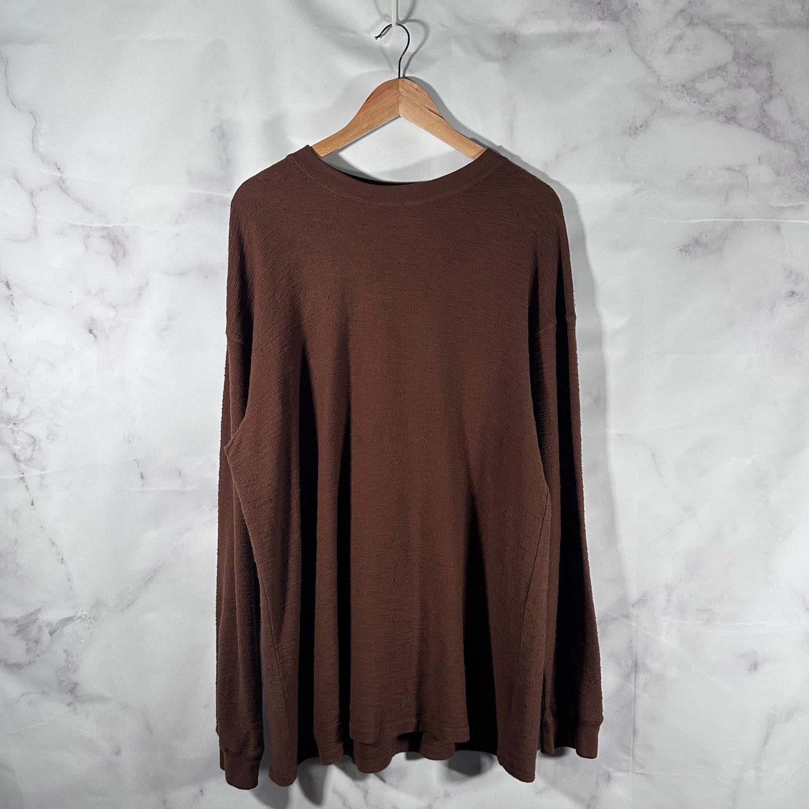 HIDDEN Hidden NY Brown Slub Henley Longsleeve Size US XL / EU 56 / 4 - 1 Thumbnail