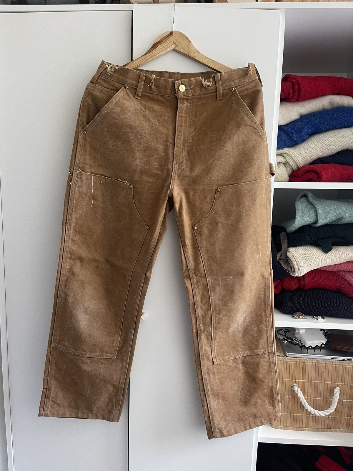 Carhartt Vintage Carhartt tan double knee workwear trousers Size US 32 / EU 48 - 1 Thumbnail