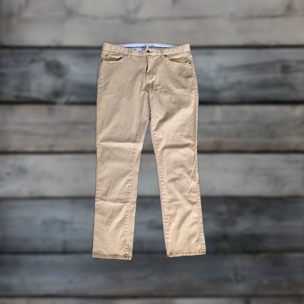 Peter Millar Peter Millar Ultimate Sateen 5 Pocket Chino Pants Mens 38x33 Beige Preppy Logo Business Casual Chino Pants Mens Beige 5-Pocket 38 Inseam 33 Size US 38 / EU 54 - 1 Thumbnail