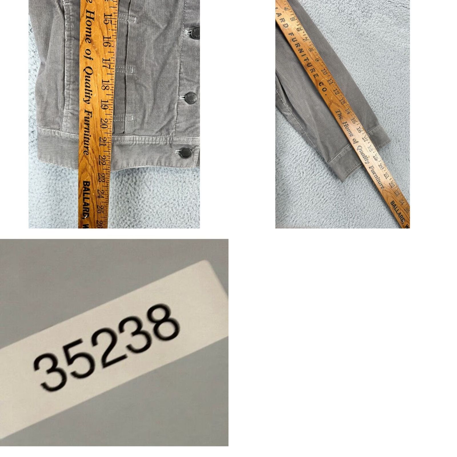 J. Jill J. Jill Corduroy Jacket Womens Medium Grey Stretch Button Front 3-Quarter Sleeve Size M / US 6-8 / IT 42-44 - 8 Thumbnail