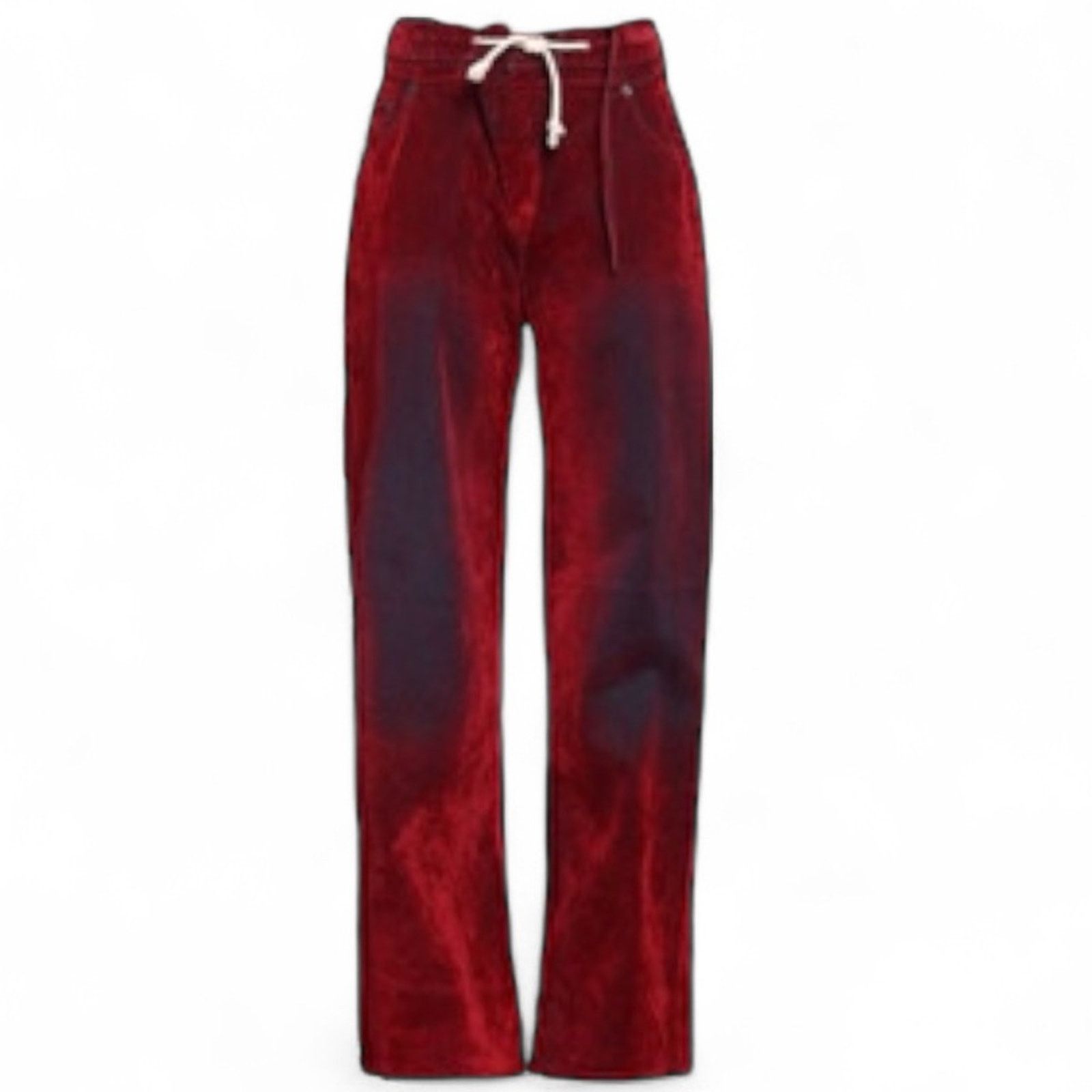 Ottolinger Red Velvet Double Fold Wide leg Jeans size L Unisex Cotton Size 32" / US 10 / IT 46 - 3 Thumbnail